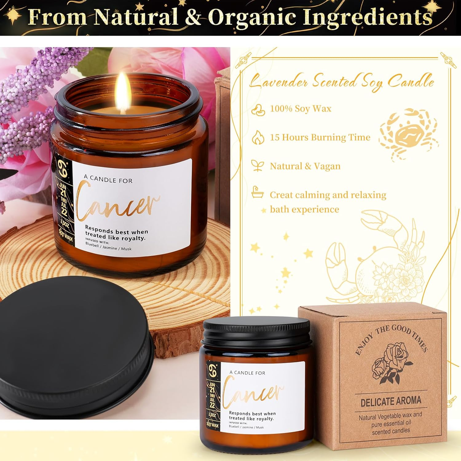 12PCS Cancer Zodiac Birthday Gifts for Women-Cancer Zodiac Gifts for Women, Mom, Wife, Self Care Package,Get Well Soon, Mother'S Day Baskets Birthday Astrological Baskets