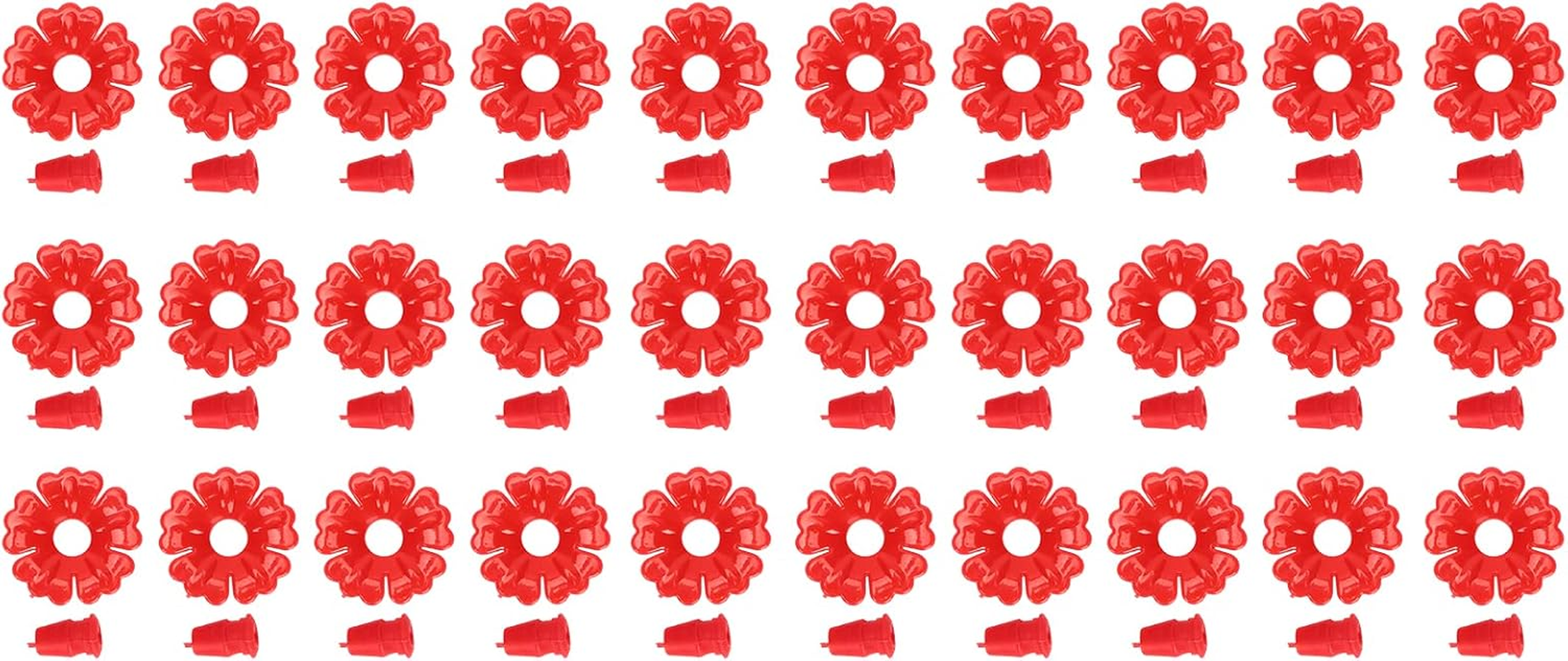 Eosnow 30 Set Hummingbird Feeder Flowers Hanging Bird Feeding Ports Replacement Parts Garden Supplies (Red) Best-1 Hummingbird Feeder Parts Replacement Parts Golf Cart Accessories