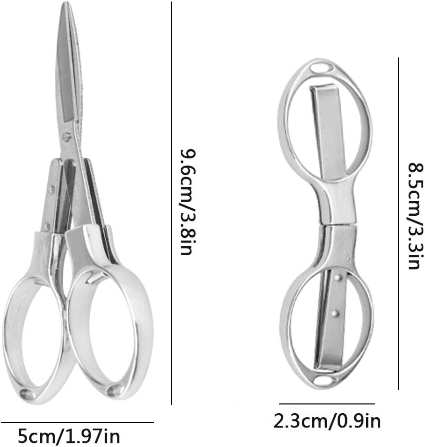 4-Pack Stainless Steel Folding Scissors - Telescopic Cutter Design, Foldable Safety Scissors Ideal for Home, Office, School, Camping & Outdoor Use (Silver) image number 3