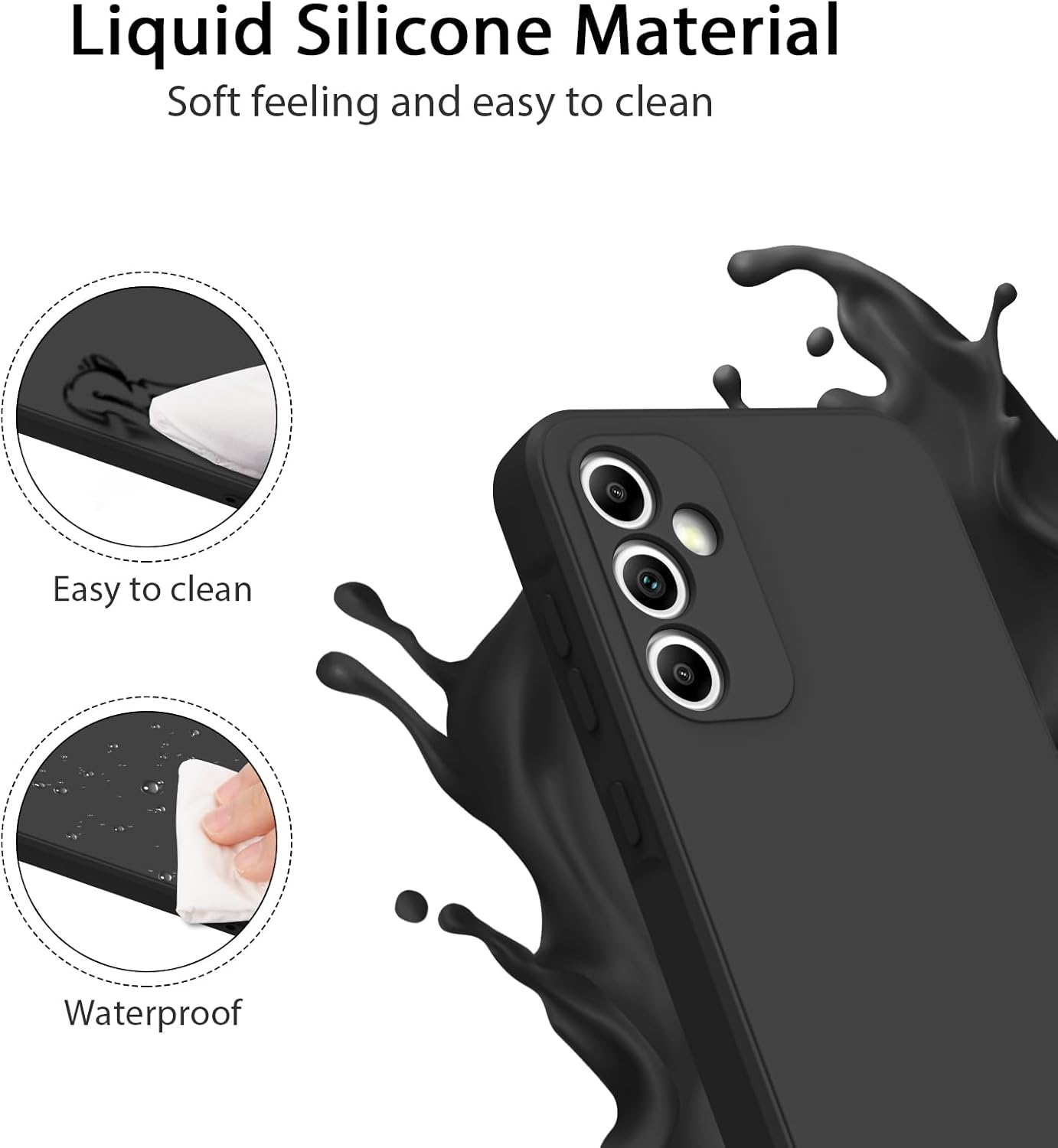 Silicone Case for Samsung Galaxy A55 Case, Silky-Soft Touch Gel Rubber Cover, Full Protective Case Shockproof Liquid Bumper Cover for Samsung A55 Case 5G