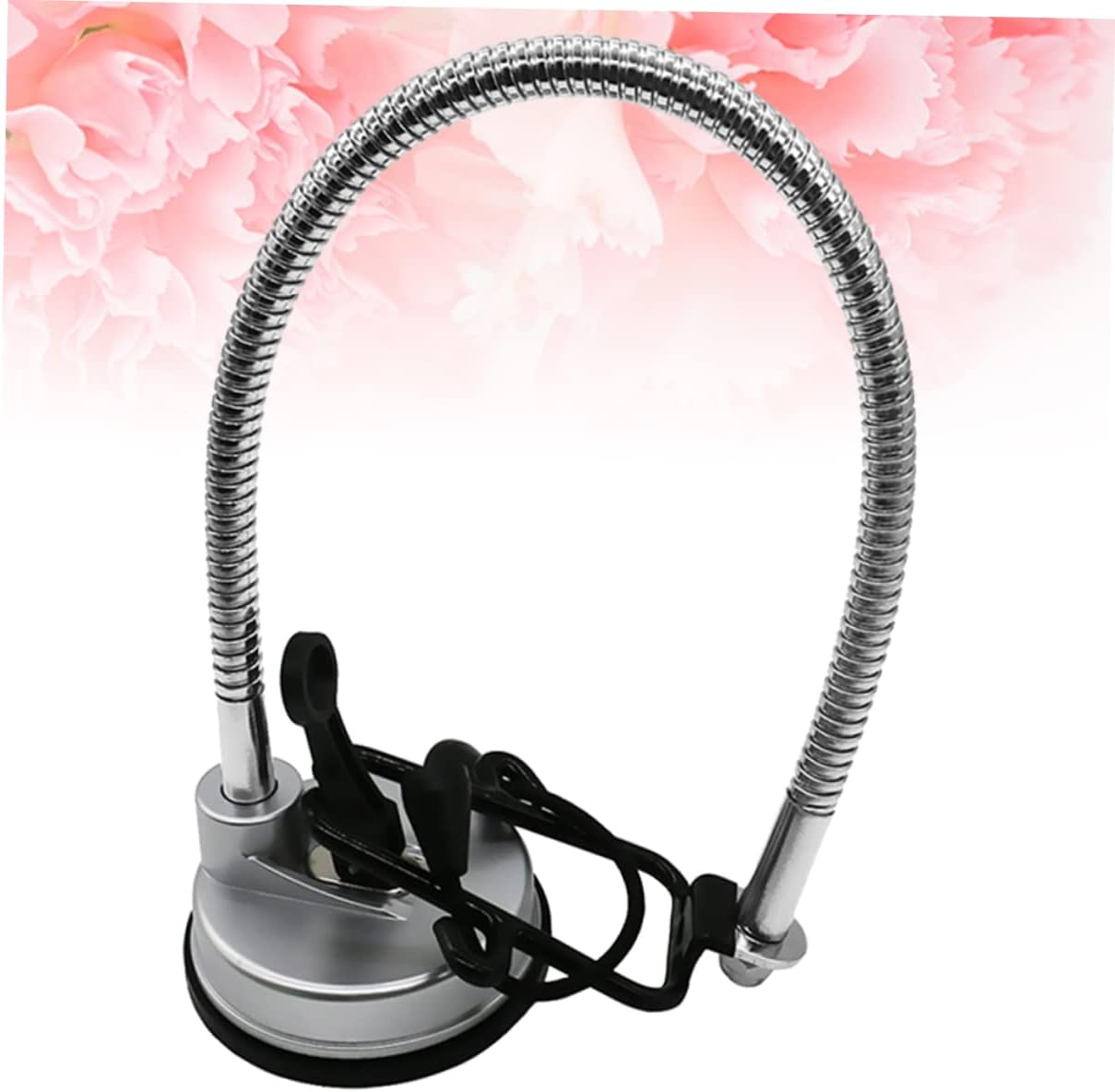 Hair Dryer Holder and Stand Silver Suction Cup Adjustable Hands-Free Portable Bathroom Storage Rack for Home Use image number 4