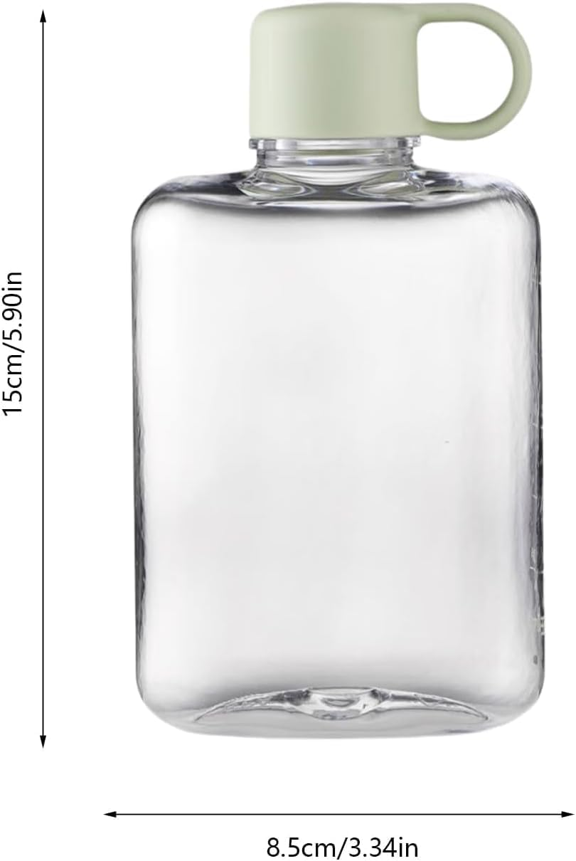 1Pc 360Ml Flat Portable Purse Square Water Cup, Slim Square Pocket Bottle, Portable Flat Slim Drinking Bottle, Green image number 6