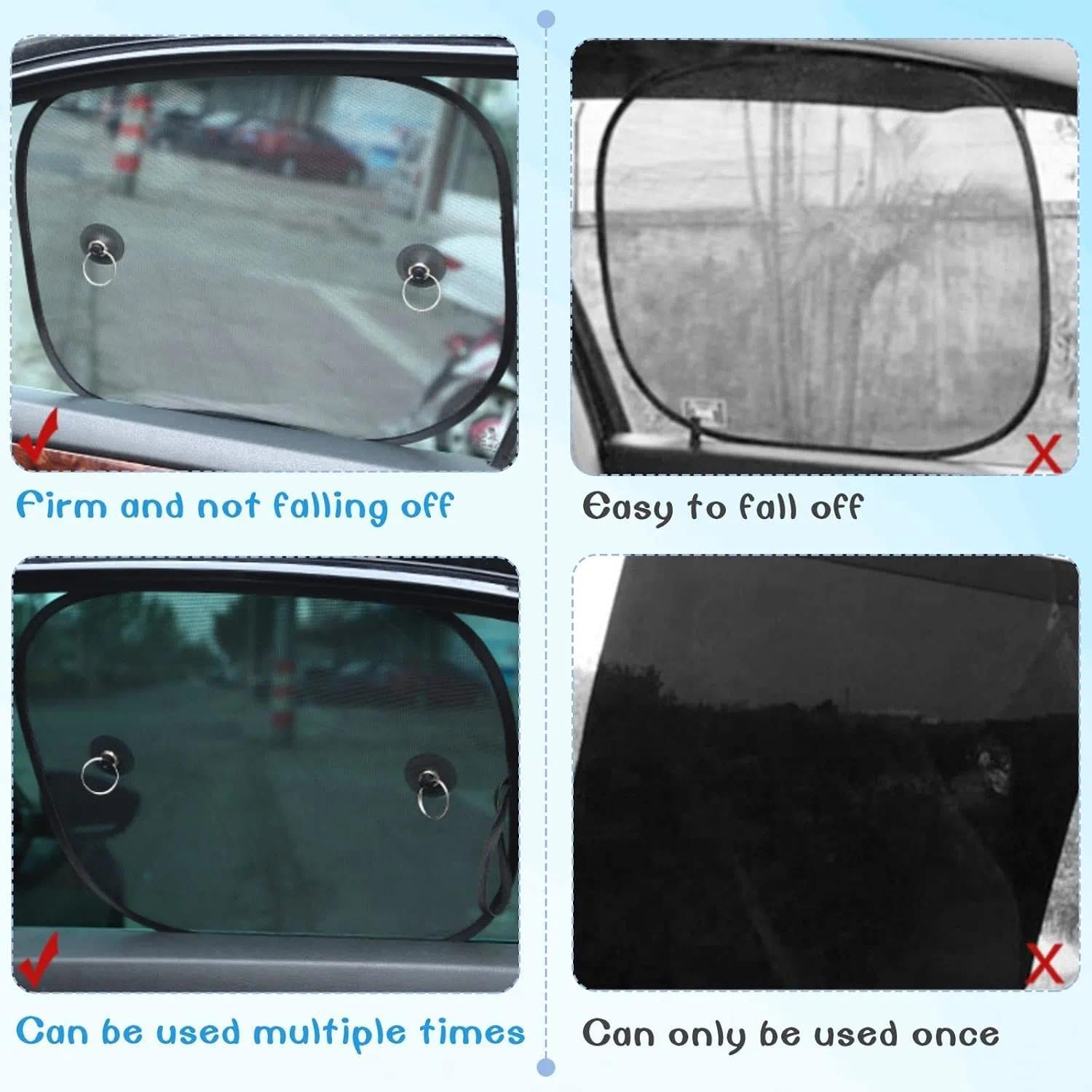 Car Window Shade for Baby, 2 Pack Universal Side Window Sun Shade with UV Protection, 30X50Cm Nylon for Most Vehicles by Unron image number 5