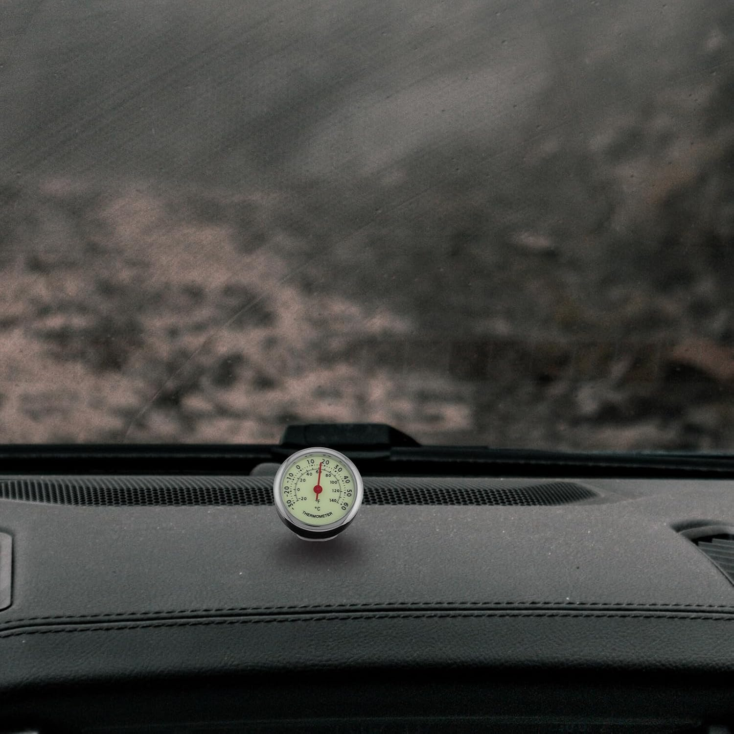 LIFKOME Car Dashboard Thermometer Car Window Thermometer Multi-Functional Temperature Gauge with Luminous Display Self-Adhesive for Automotive Vehicles Outdoor Use Truck Drivers