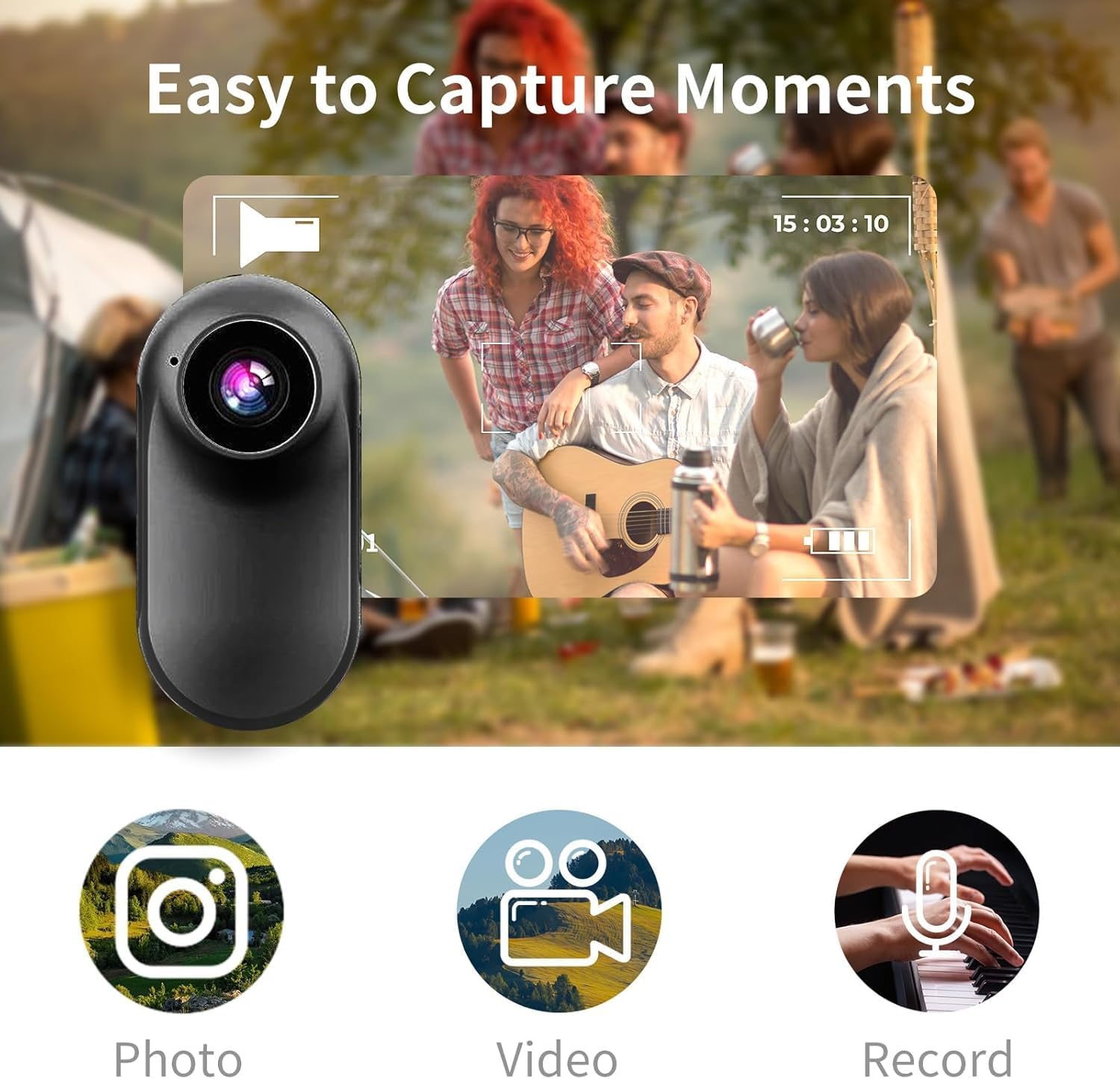 HUAJUN Mini Sports Camera 1080P with Magnetic Mount,360&deg; Thumb Action Camera,0.96-Inch Full View HD Screen,Wide Angle 150&deg; DV Helmet Cam for Outdoor Sports Cam for Traveling,Pet Walking image number 1