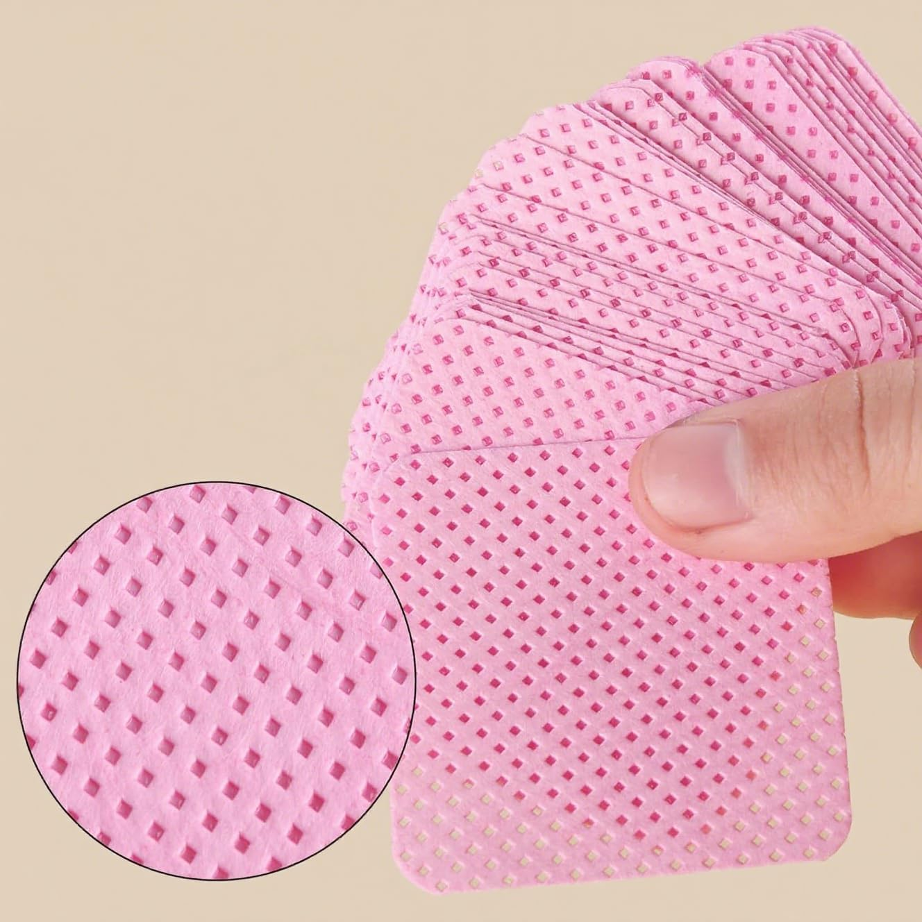 Lash Extension Glue Wipes Lint Free Glue Cleaning Pads Non-Woven Fabric Nail Polish Remover Wipes,Suitable for Cleaning Tweezers and Glues Bottle Nozzle, Etc