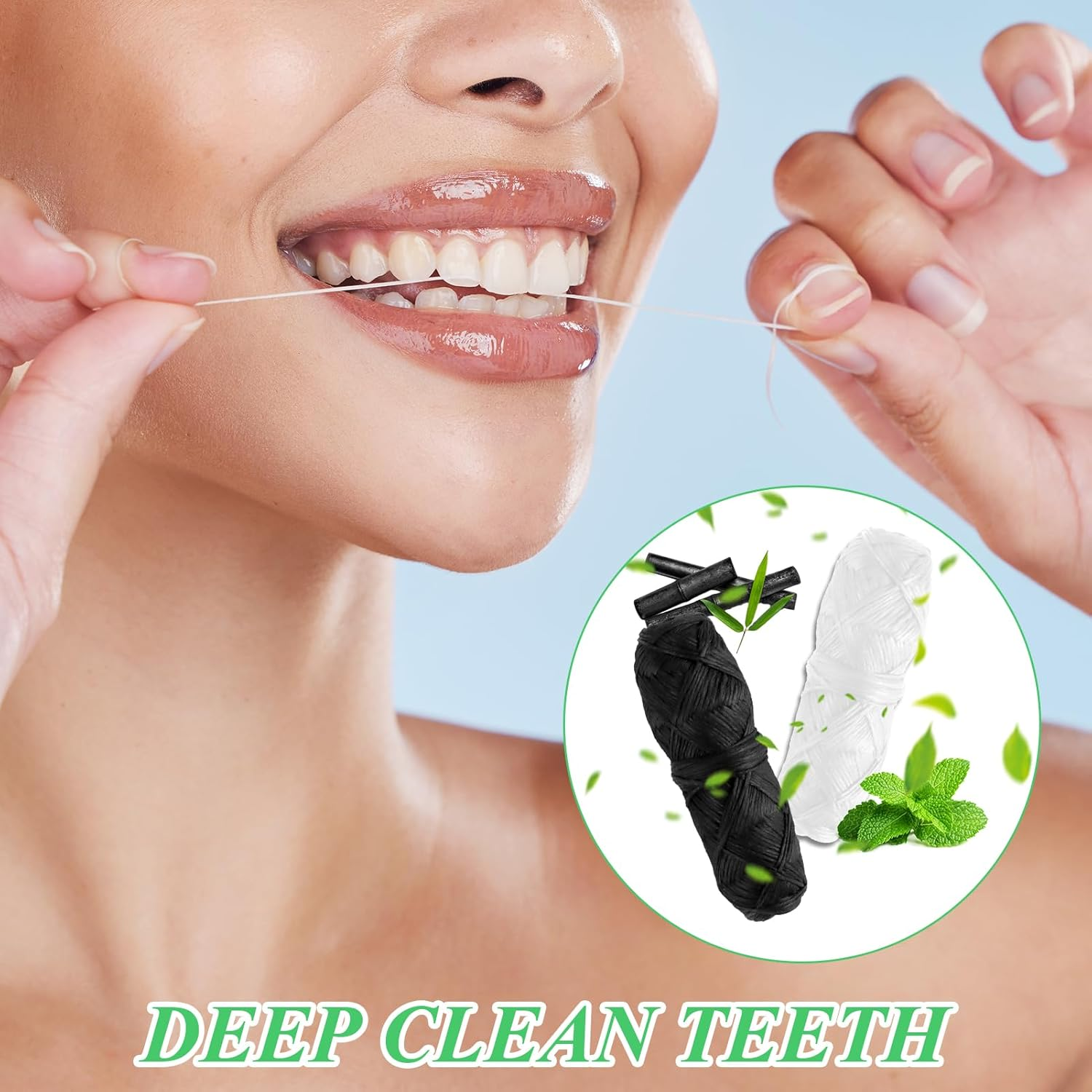 8 Pcs Dental Floss Refill, Biodegradable Bamboo Charcoal & Corn Dental Floss, Eco-Friendly Oral Care Set, Compostable Plastic Free Waxed with Natural, Sustainable Teeth Hygiene Supply 8 X 30M image number 5