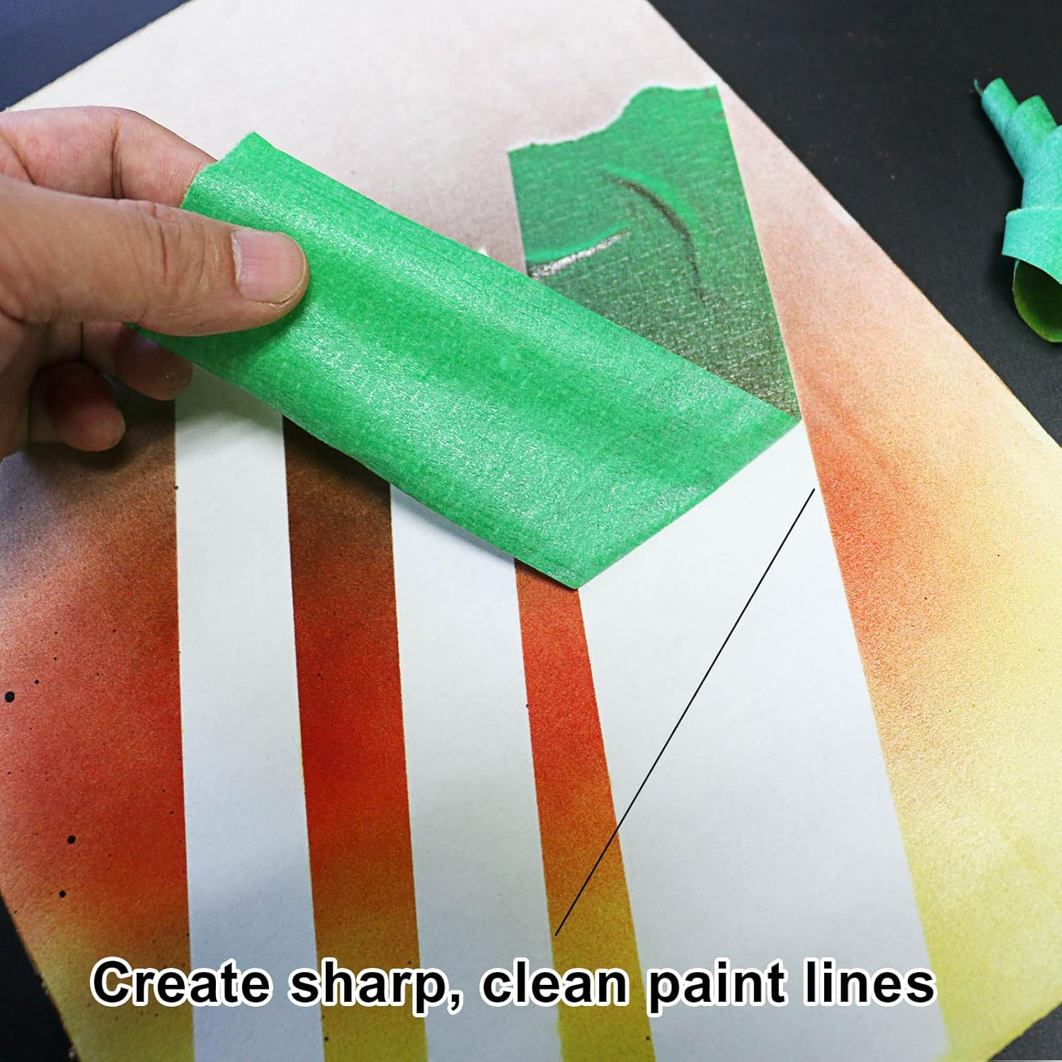 Green Masking Tape Decorative Writable Green Painters Tape for Arts & Crafts,2 Rolls Pack, 48Mm X 30M per Roll BOMEI PACK image number 3