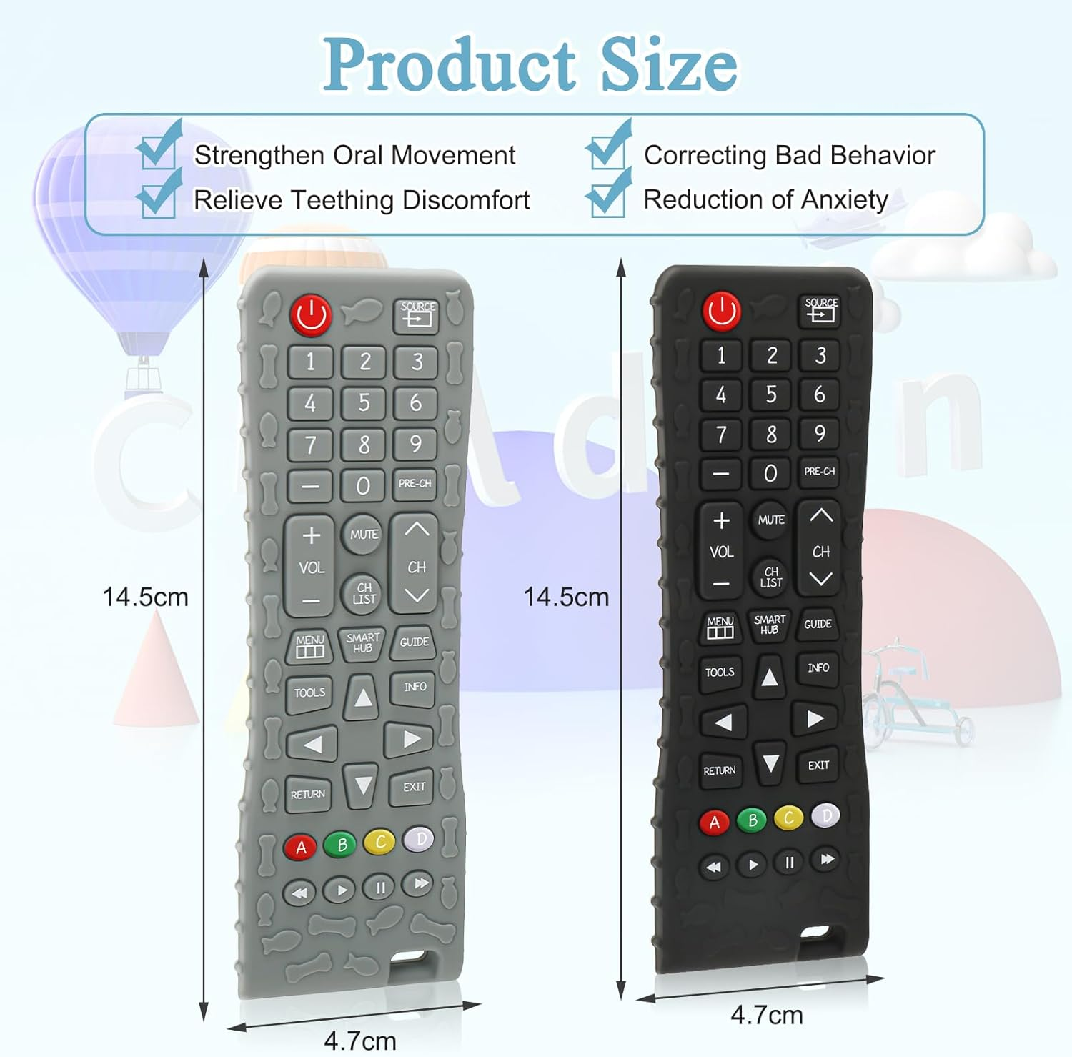 MR.TIMELAG Baby Remote Teether Toys - 2 Pack Silicone Teethers for Infants 3+ Months, Bpa-Free Chew Toys with Textured Surface & Easy Grip - Soothing Gum Relief for Newborns & Toddlers image number 5