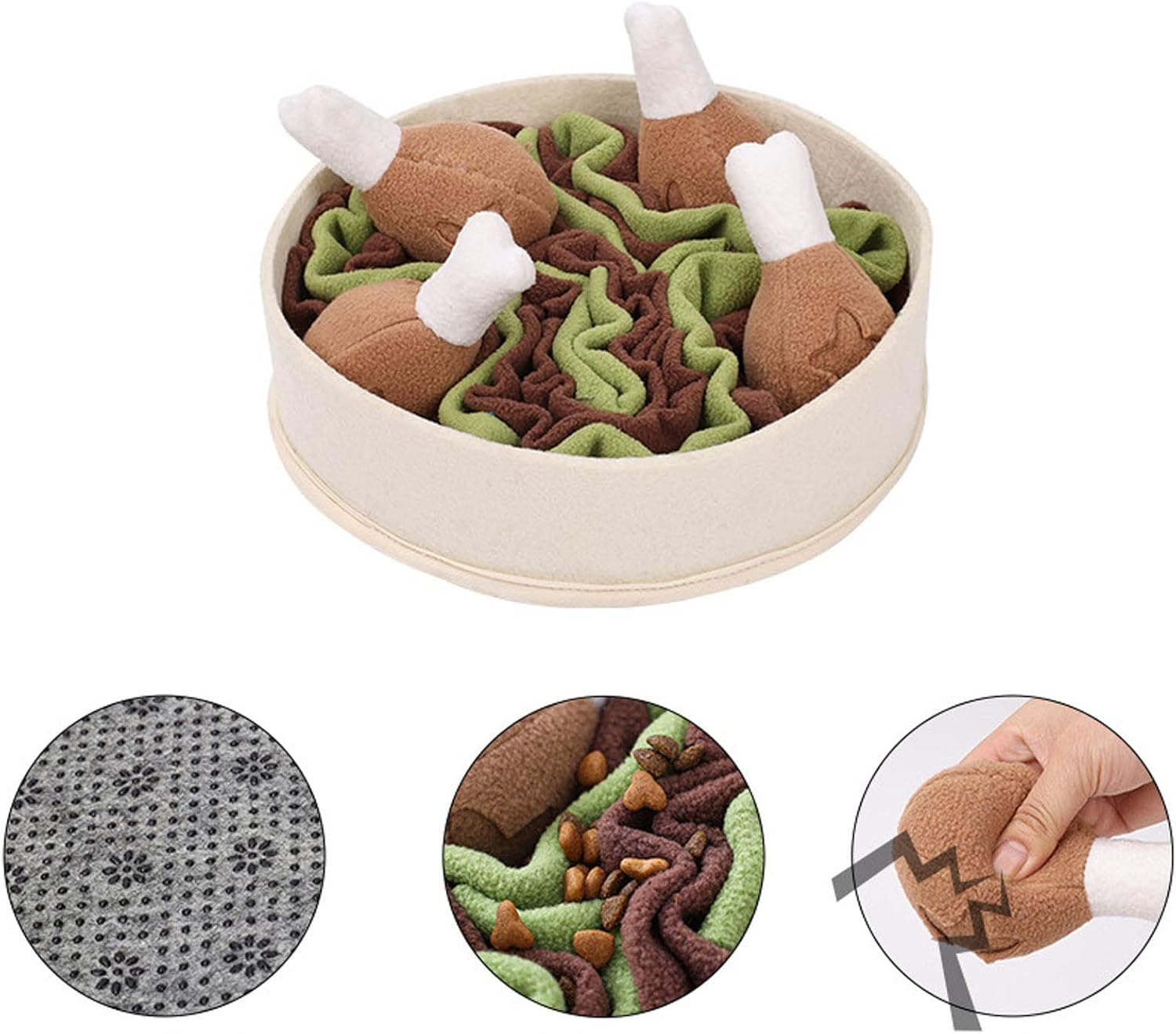 Pet Puzzlefeeder Dog Puzzle Toy Dog Chew Squeaky Toy Dog Snuffle Toy Slow Feed Dog Plush Squeaky Toy Pet Interactive Toy Dog Chew Squeaky Toy for Aggressive Chewers/808/2056 image number 3