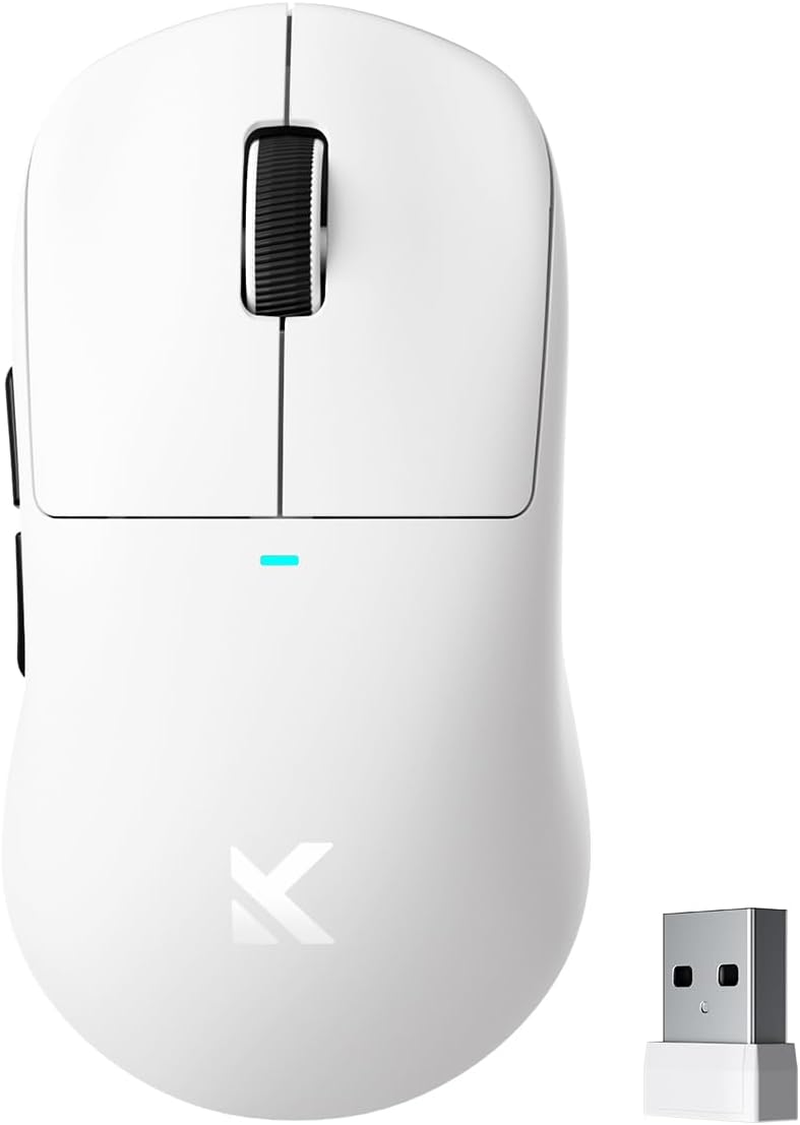 MCHOSE M7 Ultra Wireless Gaming Mouse, 8K Polling, 55G Lightweight Ergonomic Computer Mouse PAW3950 Optical Sensor 750 IPS 42000 DPI 6 Programmable Controls USB-C 3-Modes Pc/Mac(White)