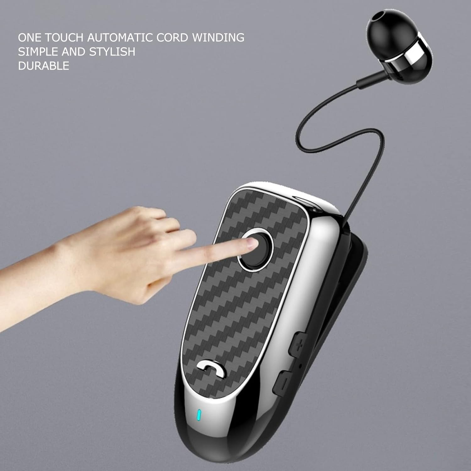 Bewinner Bluetooth Headphones, Wireless Neckband Headset with Retractable Earbuds, Multifunctional Vibration Caller ID Clip, Wireless Sports Headphones for Sports image number 3