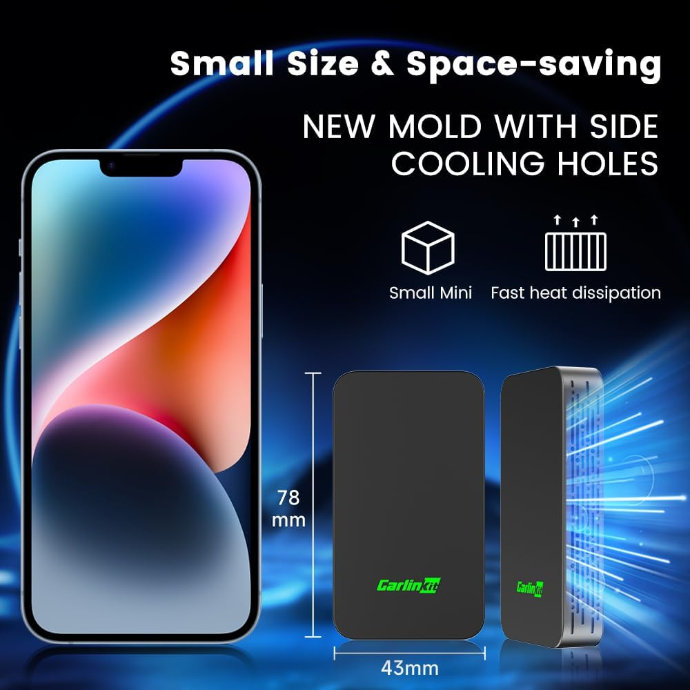 2025 Upgrade Carlinkit 5.0 Wireless Carplay Android Auto Adapter, Wireless CP/AA Adapter, Wireless Android Auto Adapter, Fast Connect, More Stable, Suit for Built-In Wired Carplay/Wired Android Auto image number 5