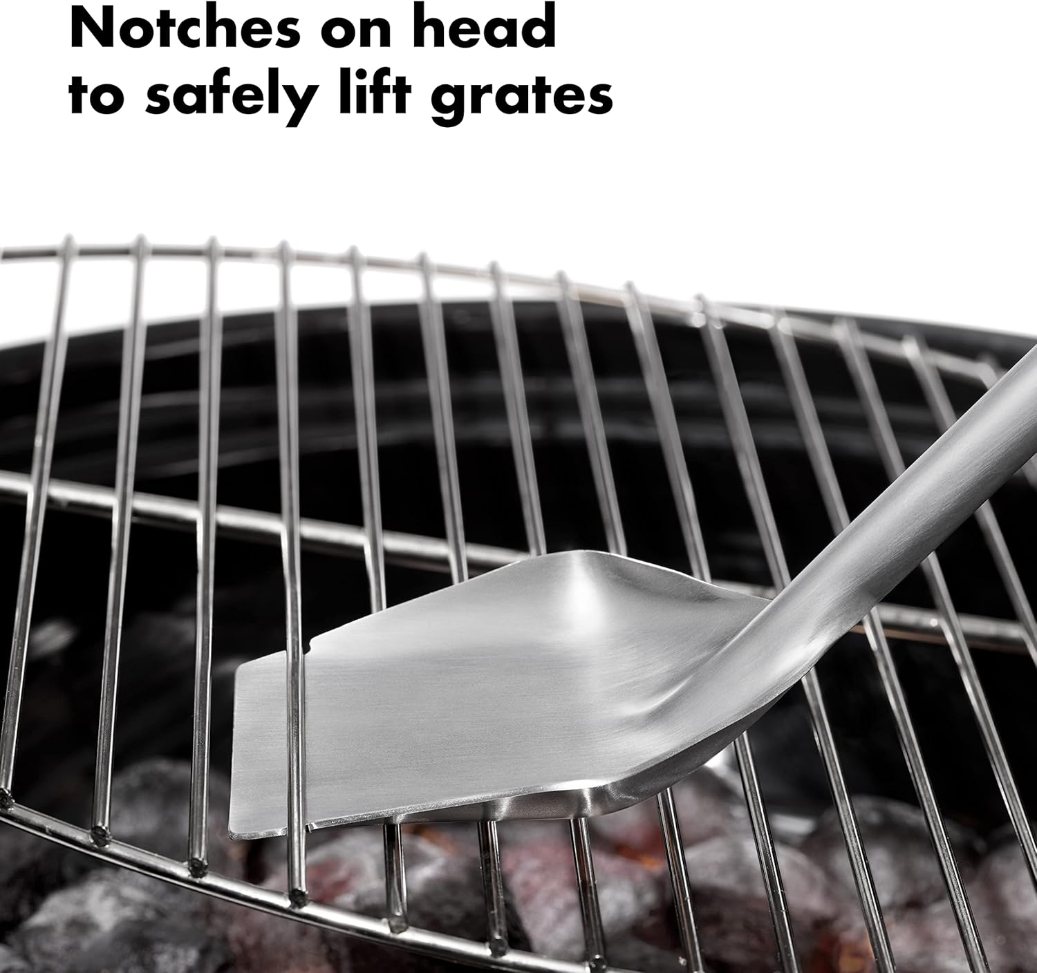OXO Good Grips Grate Lifter Coal Rake, 2Coal Shovel & Rake, Stainless Steel image number 6