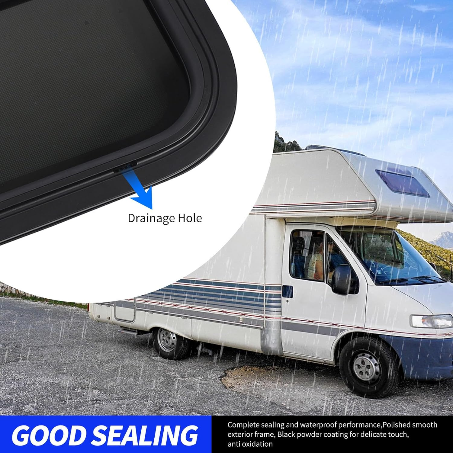 RV Window, RV Sliding Window, Replacement Trailer Window with Screen, Waterproof UV Resistant, 406X356Mm / 15.98X14In image number 3