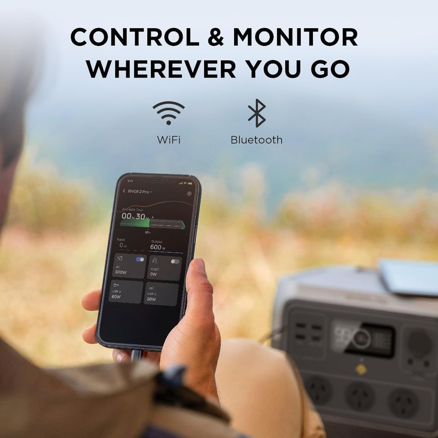 EF ECOFLOW RIVER 2 Pro,Portable Power Station 3X800W AC Outlets, 700Wh Lifepo4 Battery, 70 Min Fast Charging, Solar Generator for Camping image number 4