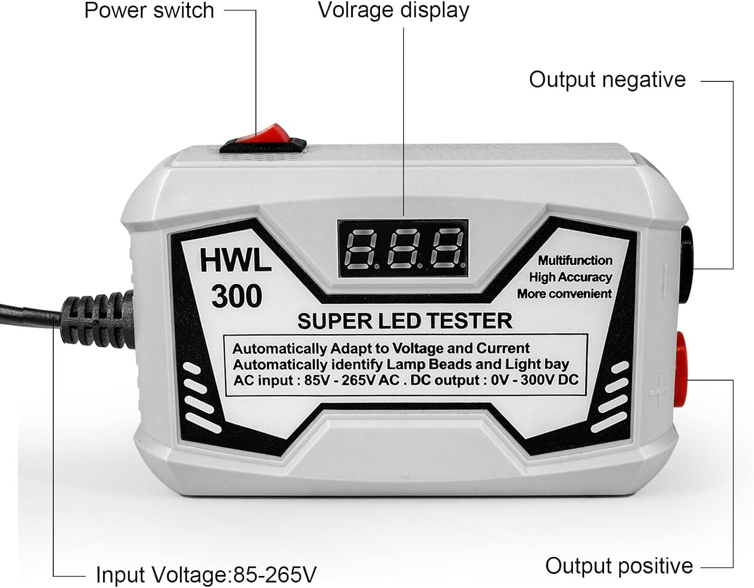 Super LED Tester, 85‑265V 18W Portable Adjustable Voltage Non Electric Shock Real Time Digital Display Automatic Detection TV Backlight Tester for Inspection (AU Plug) image number 4