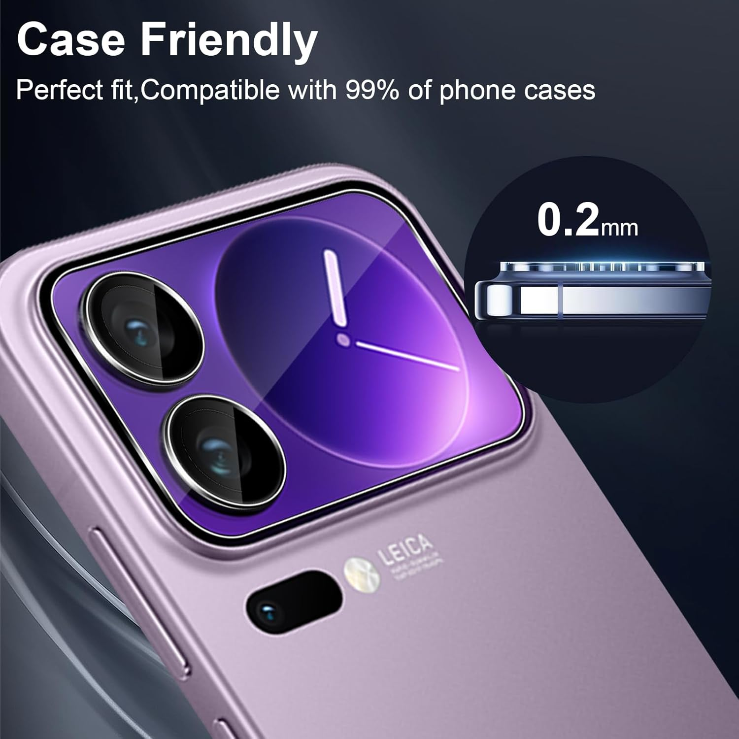 Xunzii Pack of 2 Camera Protection for Xiaomi Mi 17 Pro Max for Tempered Glass, 9H Hardness Anti-Scratch Lens Protective Film, HD Clear Lens Glass Film, Anti-Scratch Rear Camera Protection image number 2