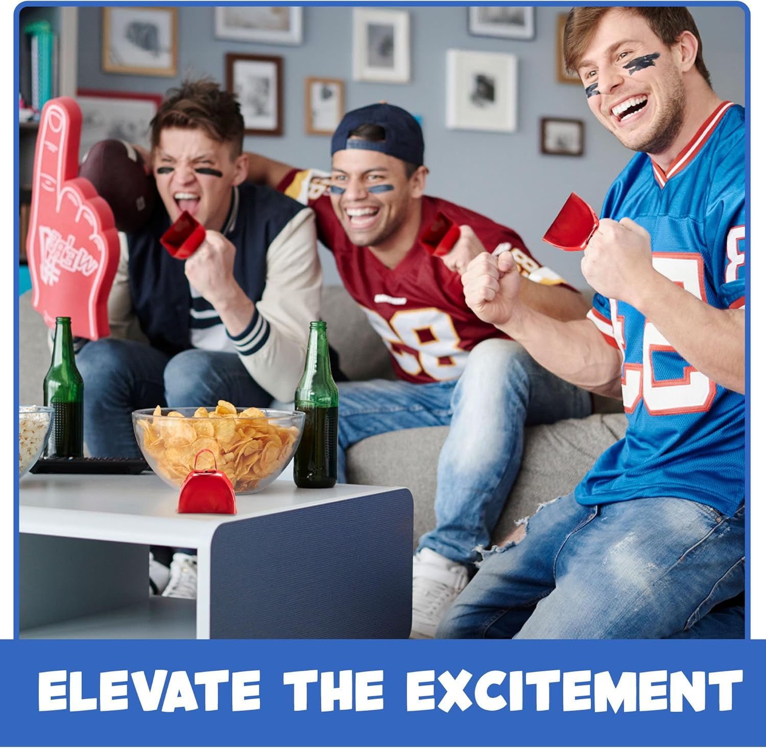 Metal Cowbells - Red 3 Inch Cow Bells Noise Makers, Loud Call Bell with Handles for Sporting Events, Cheering, Team Spirit, Noisemakers, Weddings, (Pack of 12) image number 5