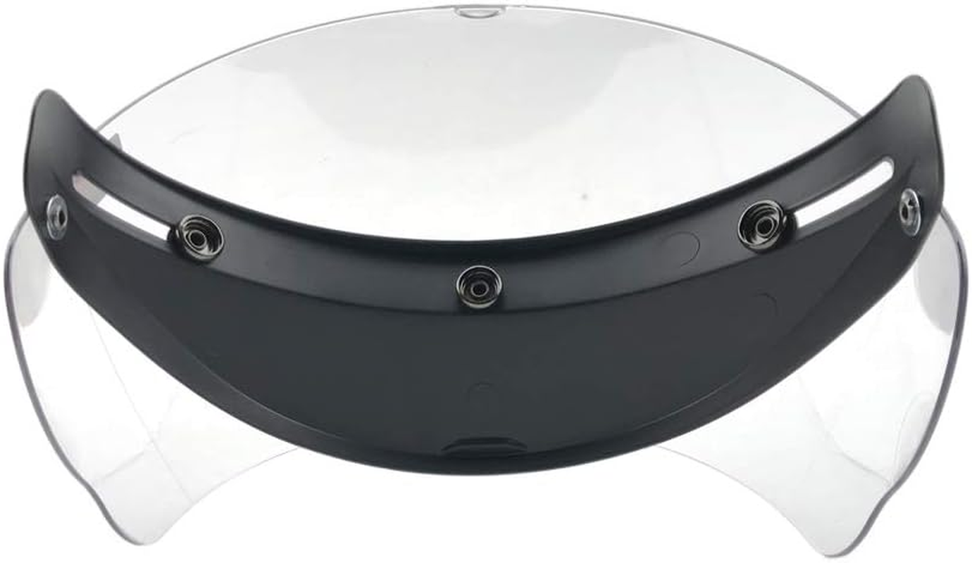 WANCAR Standard 3-Snap Button Universal Visor for Open Face Motorcycle Helmet Wind Shield Flip up Down(Clear) image number 6