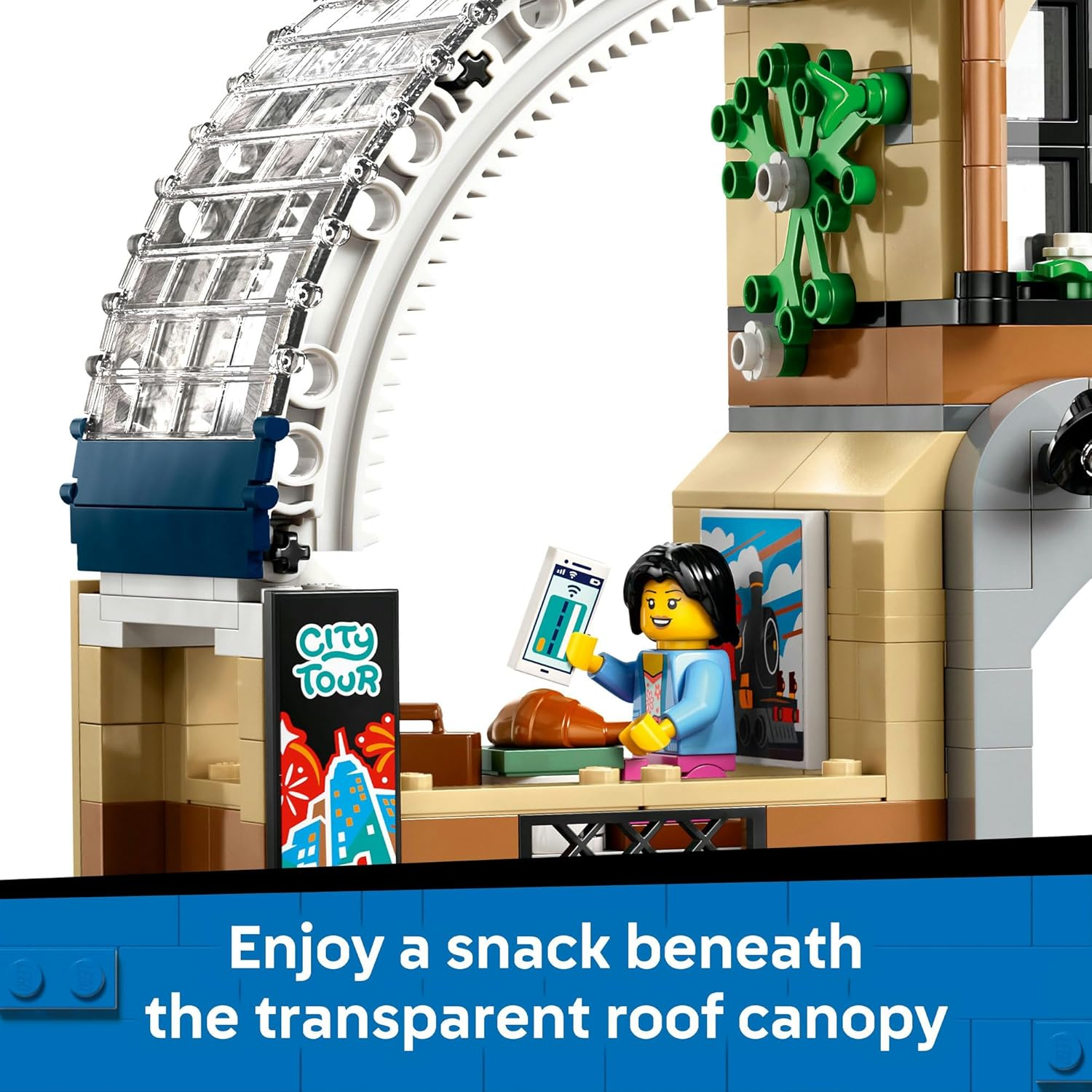 LEGO&reg; City Central Train Station 60469 for Fans of Construction Toys,Model Rail Vehicles and Imaginative Play,Includes a Railcar with a Cherry Picker, 6 Minifigures,Baby Figure and 2 Pigeon Figures image number 5