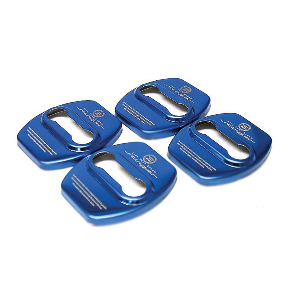 Four1Korea Stainless Steel Car Door Lock Striker Cover Decoration and Protection Buckle Trim for Kia Stinger 2017 2018 (Silver)