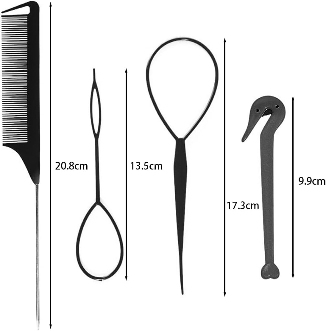 Namvo Hair Braiding Kit 8 Piece Hair Plaiting Tools Hair Pull through Tool Elastic Hair Ties French Braid Gift image number 5