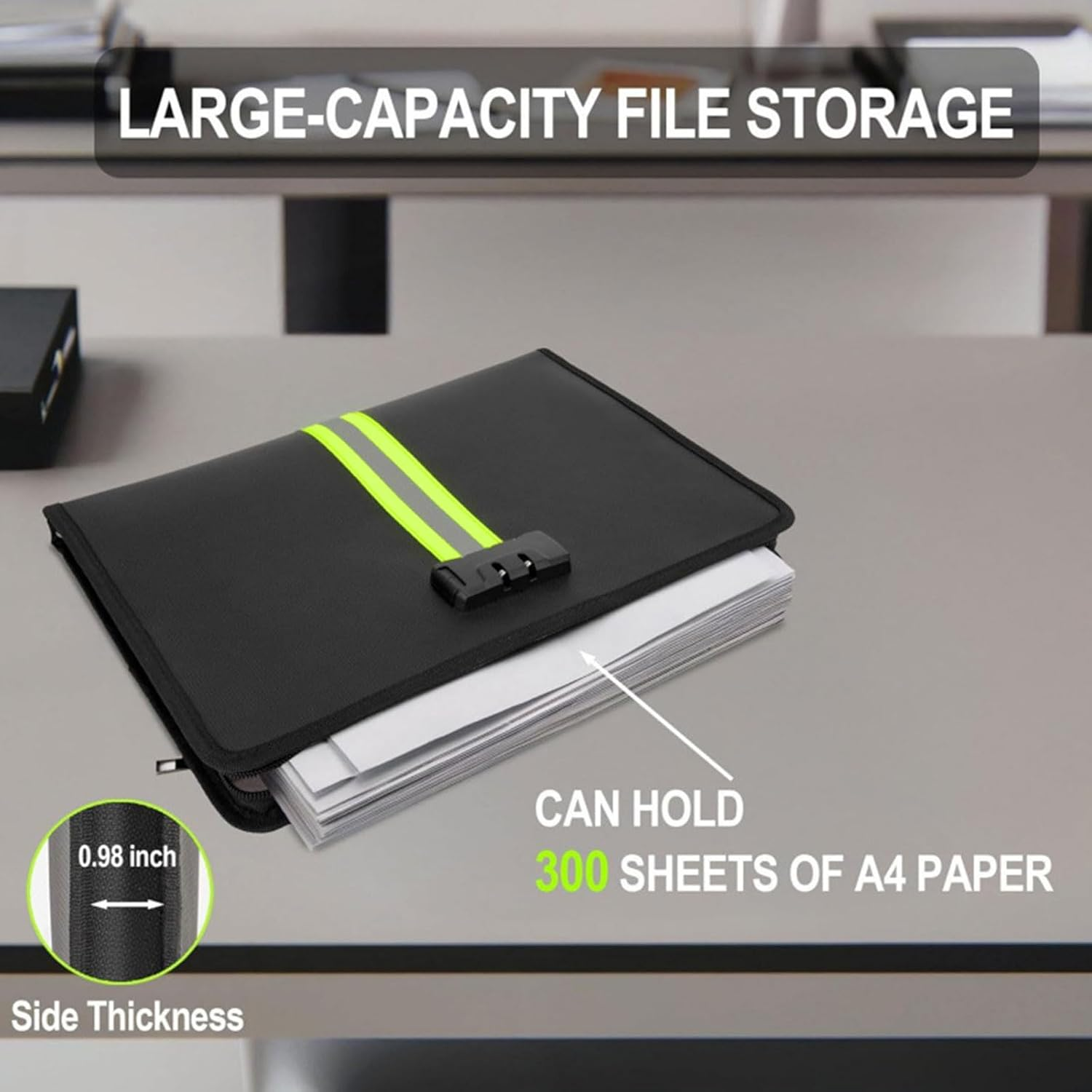 Multifunctional Non-Flammable Storage Bag Secure Passcode Security Slide Permanent Home Work Travel Use Combination