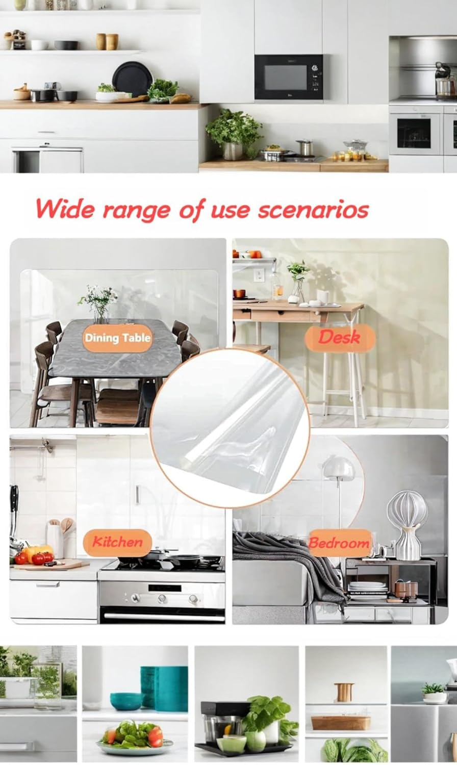 Honwor Transparent Removable Electrostatic Wall Protector Film - Self-Adhesive Protective Cover for Walls, Easy Peel & Stick Installation, No Residue, Scratch & Scuff Guard