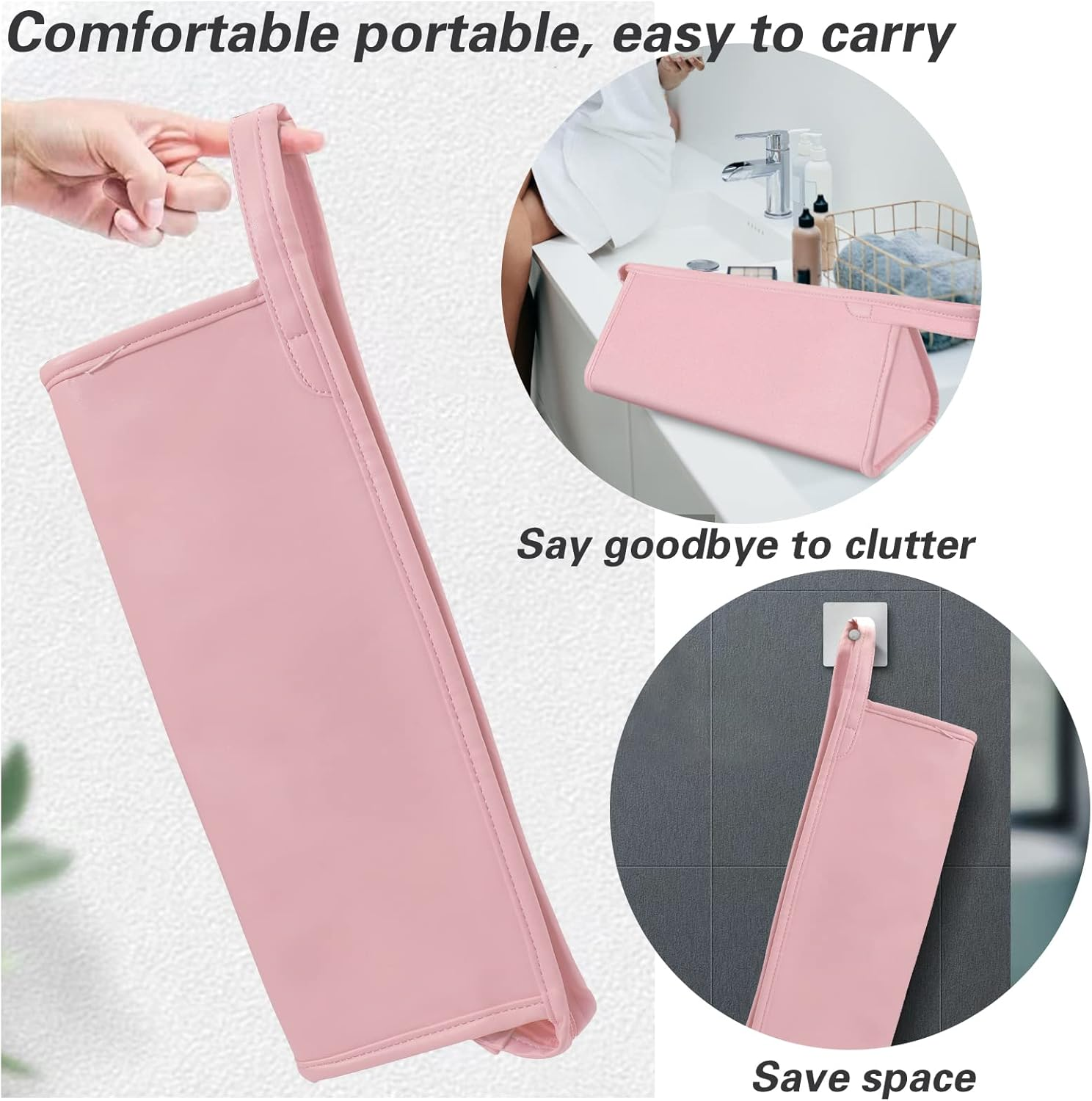 Travel Case for Dyson Airwrap Styler/Shark Flexstyle, Portable Carrying Case for Dyson Supersonic Hair Dryer, Waterproof Anti-Scratch Dustproof Shockproof Protection Organizer Travel Storage Bag(Pink) - Black image number 5