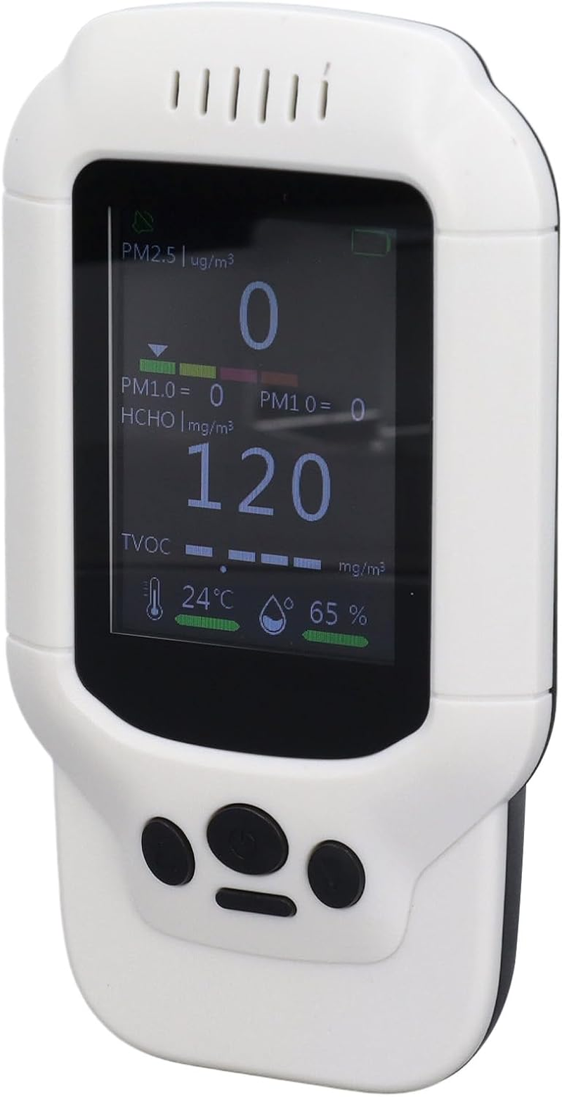 Focket PM2.5 PM1.0 PM10 Monitor, Real Time Indoor Air Quality Detector with Temperature Humidity, Portable Air Quality Monitor for Home Office Travel image number 1