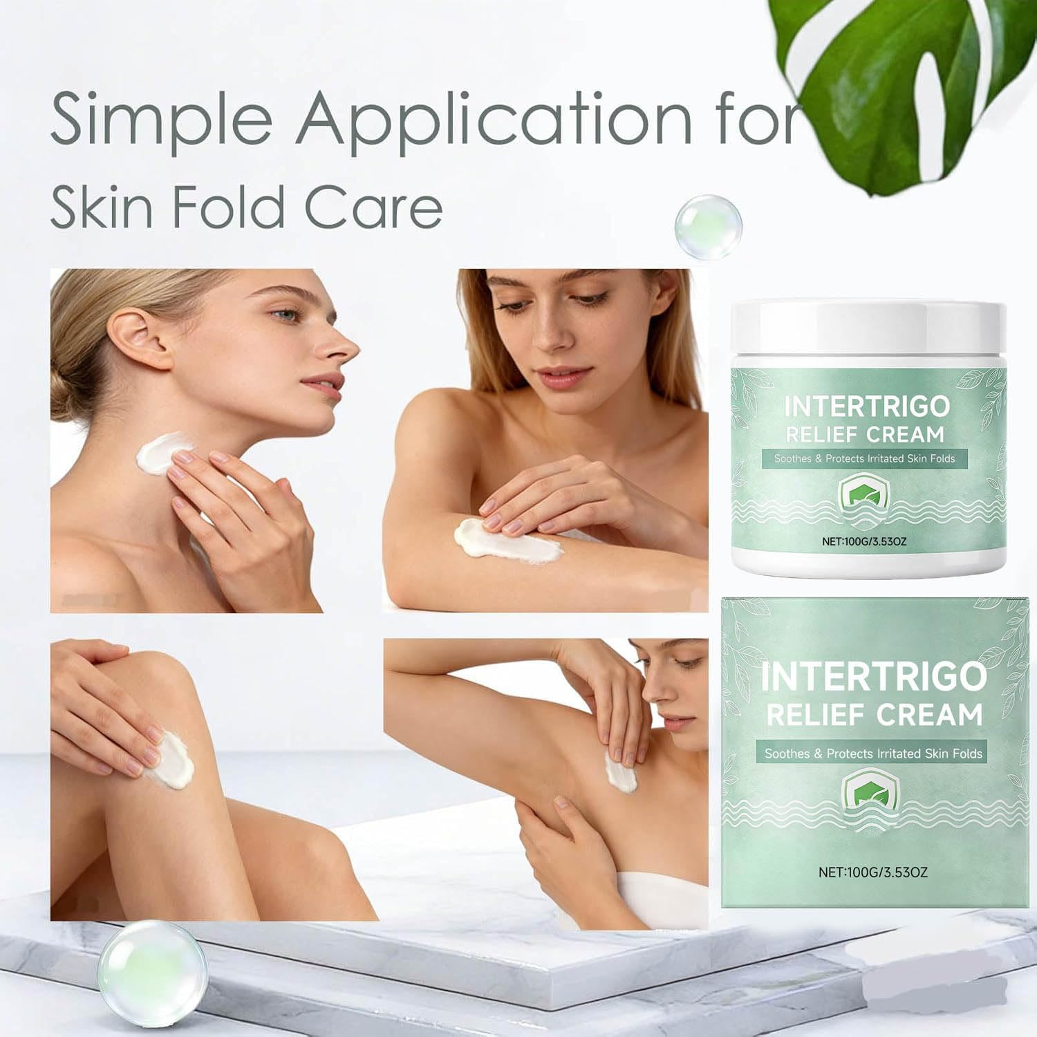 Skin Fold Barrier Cream for Moisture & Friction Protection, Fast-Drying Non-Greasy Formulation Supports Comfort in Friction-Prone Areas, Suitable for All Seasons (1 Pcs) - 3 Pcs image number 4