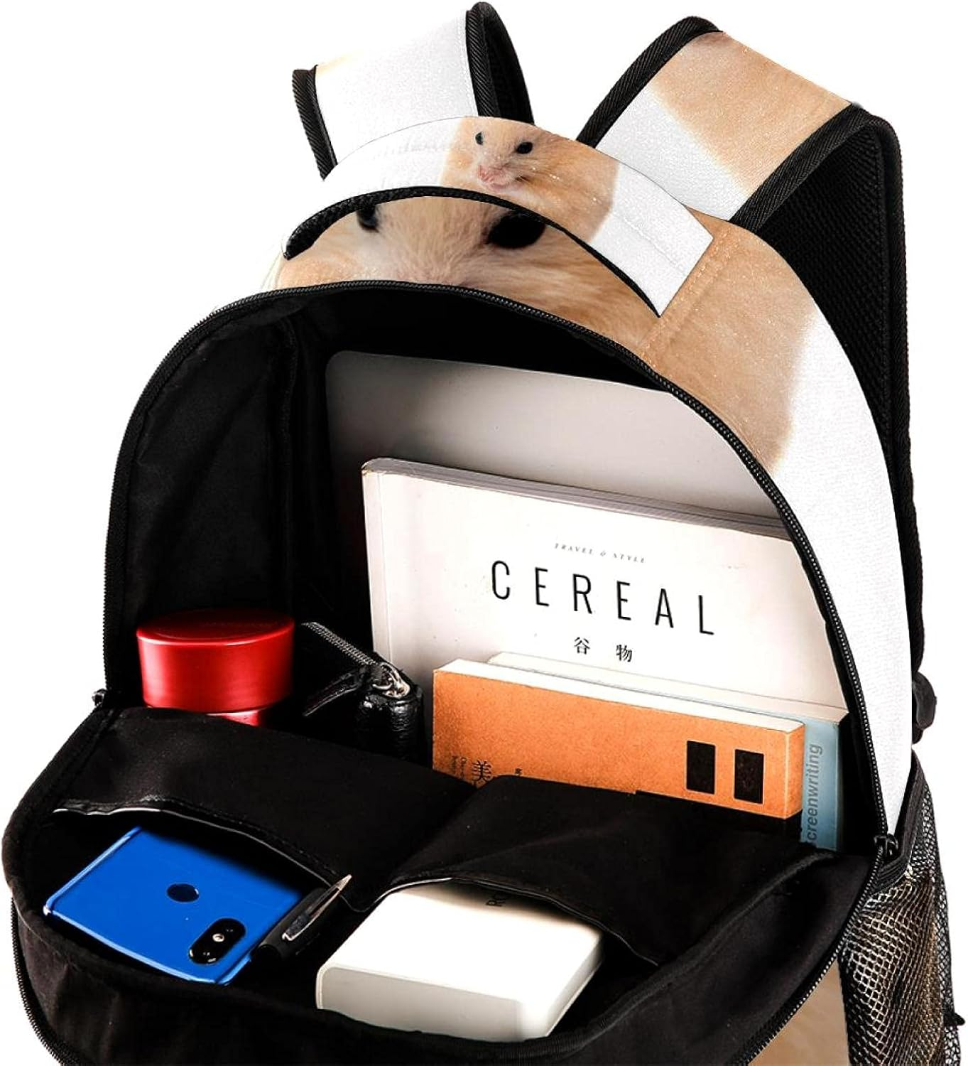 Adorable Hamster Backpack Students Shoulder Bags Travel Bag College School Tote Backpacks image number 1