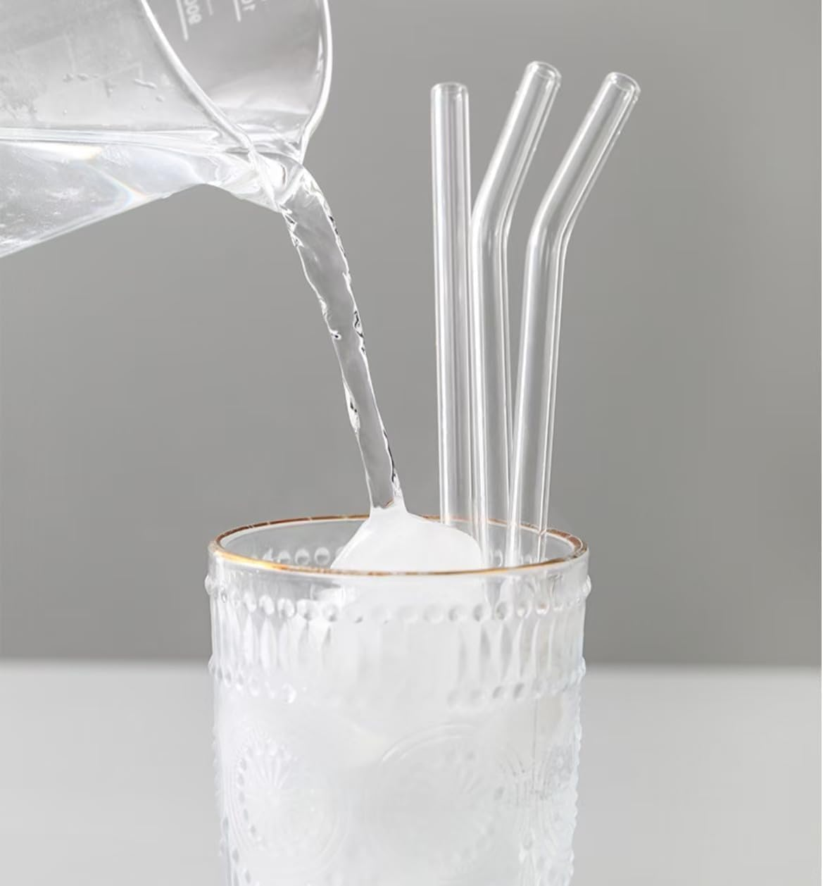 WADY 14 Pcs Borosilicate Glass Straws Set - 7" X8Mm (6 Straight & 6 Bent) with 2 Brushes, Reusable Drinking Straws for Juice/Coffee/Cocktails, Heat-Resistant & Eco Friendly image number 5