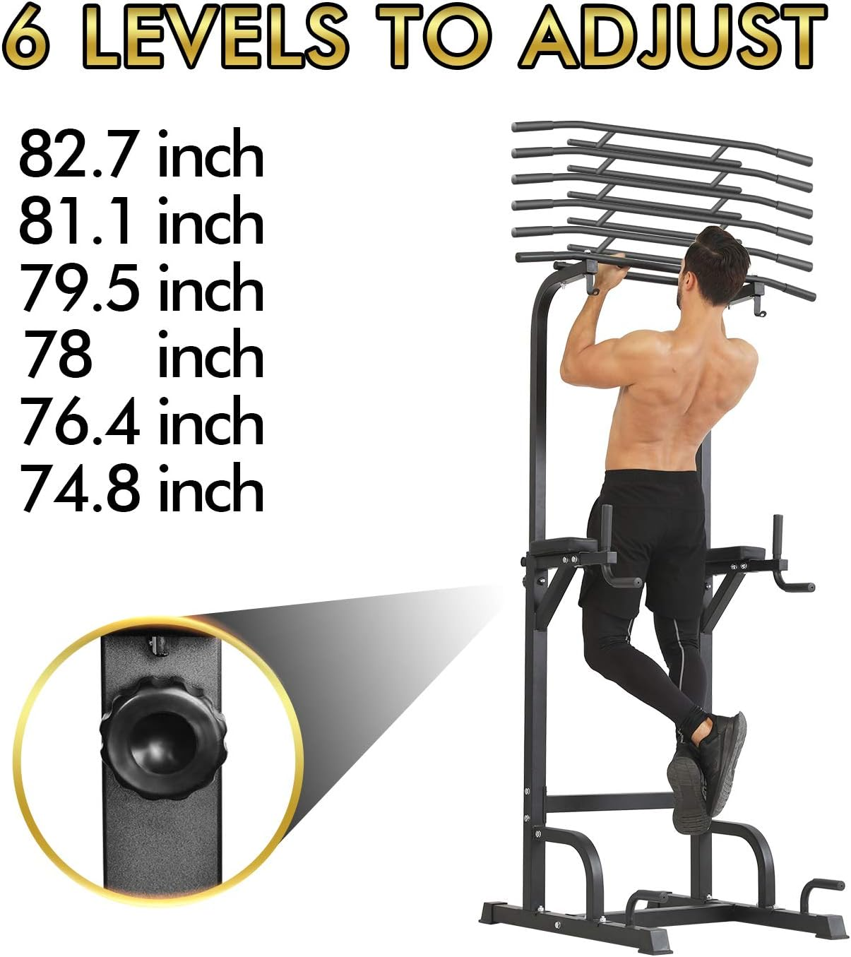 Bangtong&Li Power Tower Workout Pull up & Dip Station Adjustable Multi-Function Home Gym Fitness Equipment image number 1