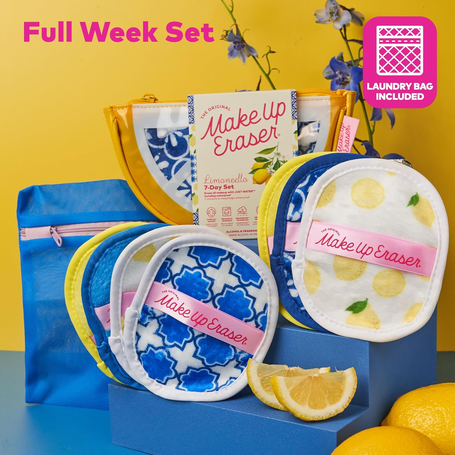 The Original Makeup Eraser, 7-Day Set, Erase All Makeup with Just Water, Including Waterproof Mascara, Eyeliner, Foundation, Lipstick, Sunscreen, and More! Limoncello, 7Ct. image number 5