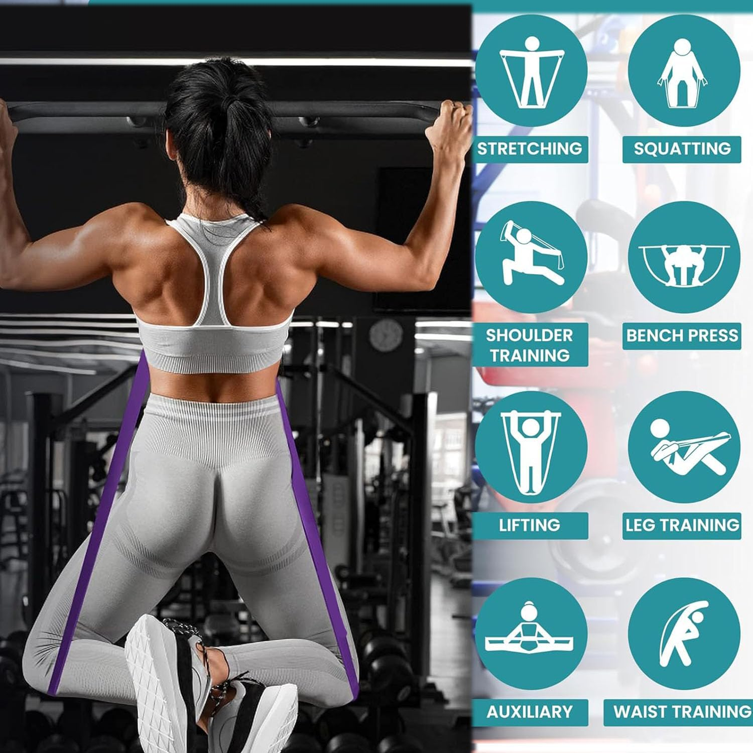 Resistance Band Set, Heavy Duty Exercise Bands for Pull-Up Assistance, Stretching, Workout Training, Physical Therapy, Yoga,Power Lifting image number 2