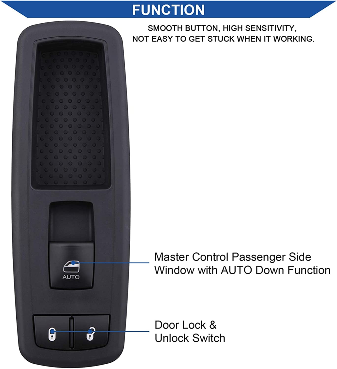 Obaee Passenger Power Window Switch 68110865AA Compatible with Chrysler Town & Country/Dodge Grand Caravan 2014-2016, 2014-2017 Ram 1500/2500/3500, 2014-2015 Ram 4500/5500, 2019 Ram 2500/3500, DWS1647 image number 3
