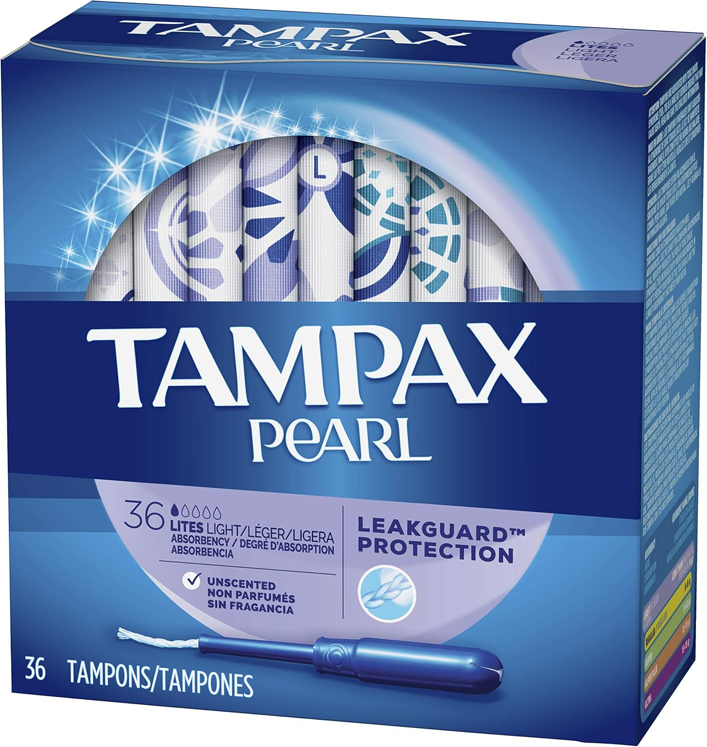 Tampax Pearl Plastic Tampons, Light Absorbency, Unscented, 36 Count (Pack of 2) (72 Total Count) (Packaging May Vary) image number 2