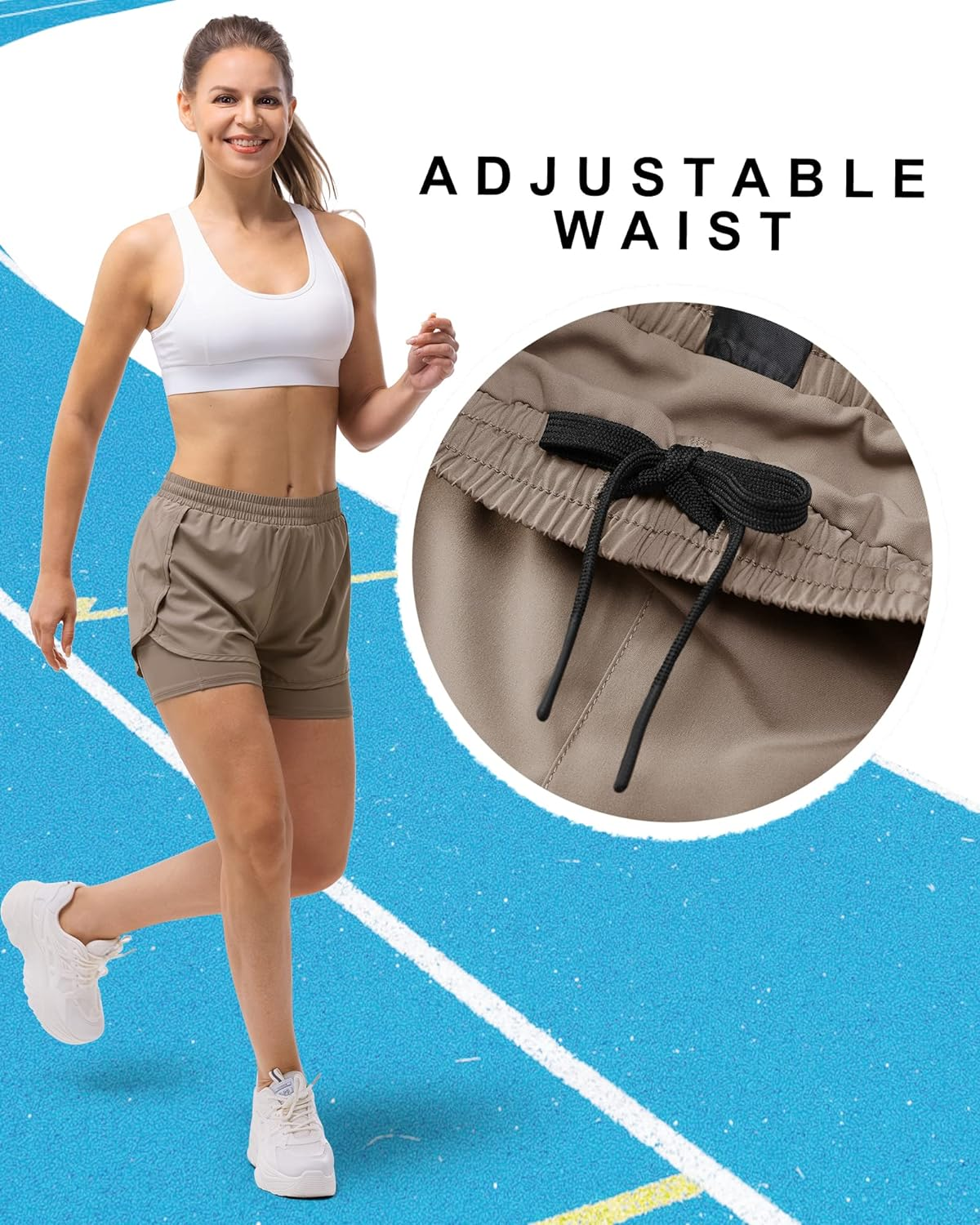 33,000Ft Women'S Running Shorts - Quick Dry, Breathable, Stretchable - Cobalt Blue image number 3