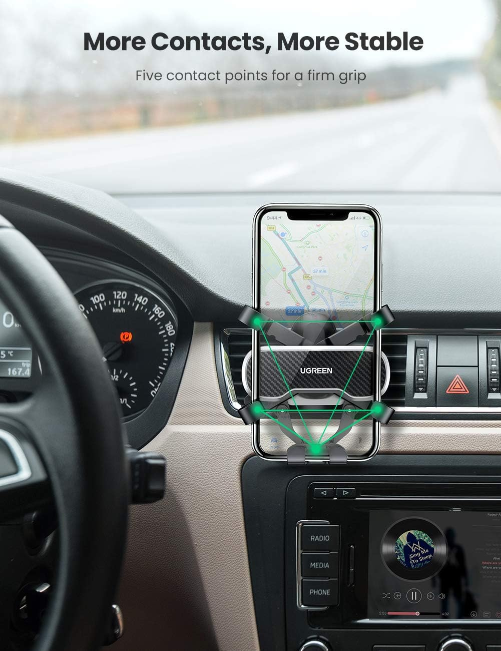 UGREEN 80871 Gravity Phone Holder for Car with Hook image number 4