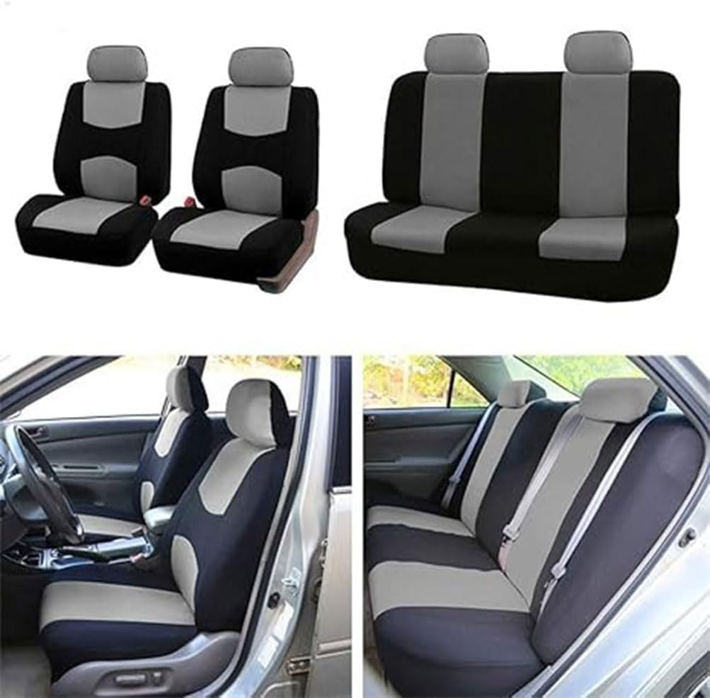 HPAMR Car Seat Covers Full Set 9 PCS Full Set Universal Car Seat Covers Four Seasons Universal 5-Seater Car Front and Rear Split Bench Cars Easy to Install Cover, for Car Truck Van SUV image number 1