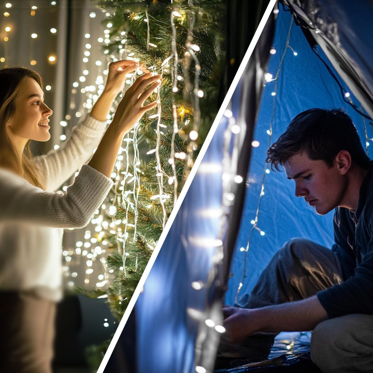 T Tersely 70M/700LED AU Plug String Fairy Lights, SAA Approved 31V Low Voltage 8 Lighting Modes, Timer Function, Indoor Outdoor White Lamp for Christmas Tree Party Wedding Garden image number 1