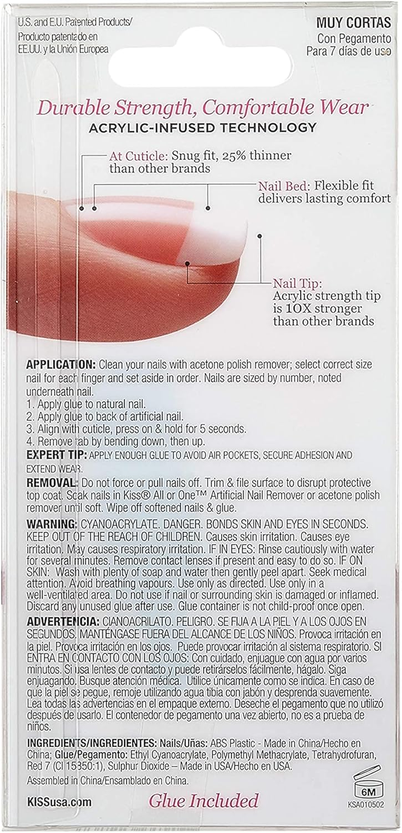 KISS Salon Acrylic French Nails Kit Pet Peeve Real Short (6 PACK) image number 5