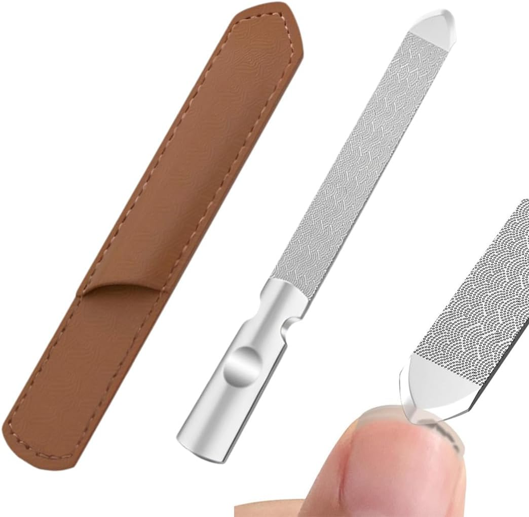XXXX Metal Nail Files, Professional Double-Sided Stainless Steel Nail File with Leather Case, Premium Nail File for Men and Women, High Quality for All Nail Types image number 5