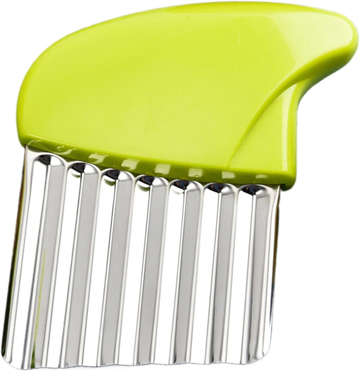 Potato Crinkle Cutter | Stainless Steel Waffle Cutter for Potatoes - Ergonomic Kitchenware Vegetable Chopper Wavy Slicer for Cooking Vegetable Fruit Onion Salad image number 2