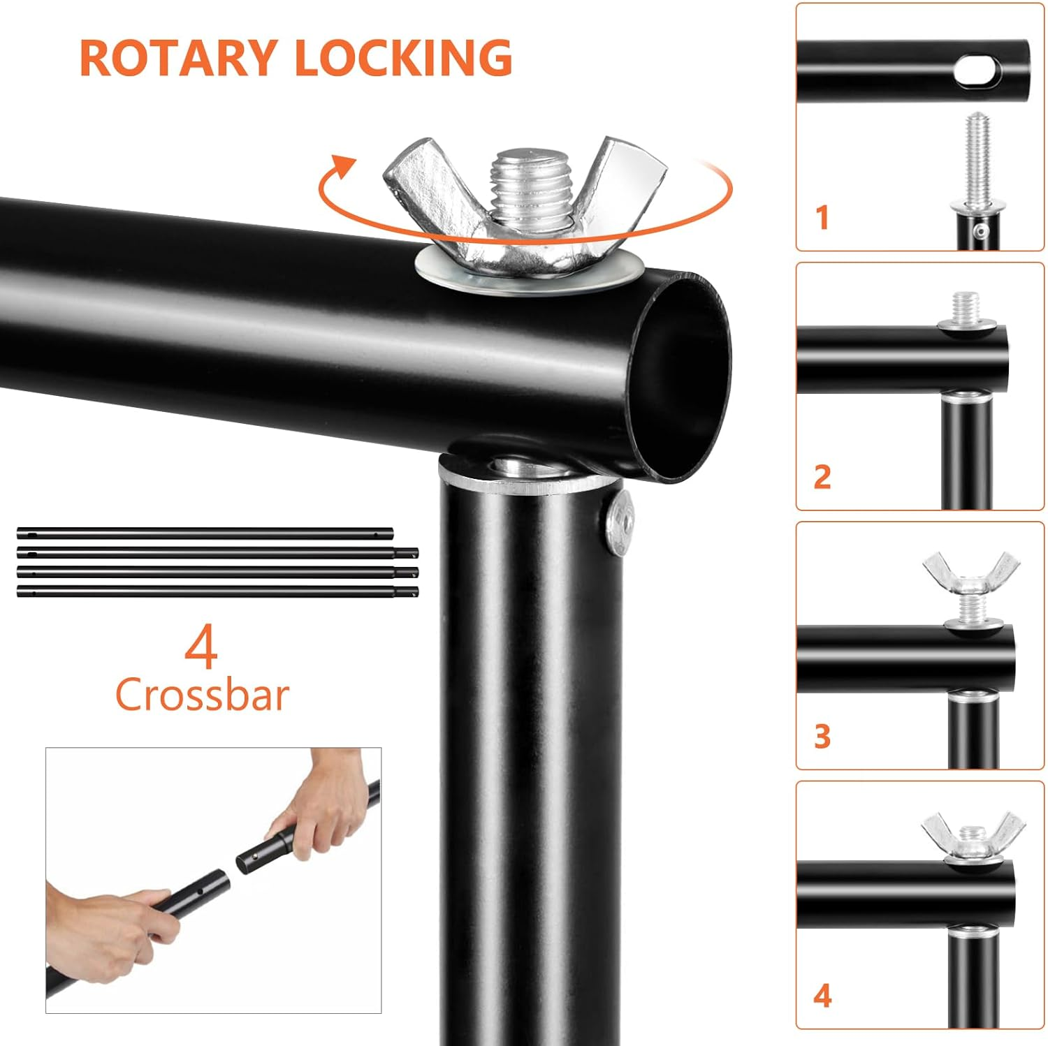 MSKIRA Photo Backdrop Stand 7.5X10Ft Adjustable Background Stand Support System Kit with 6 Spring Clamp, 2 Sandbag & Backdrop Clips for Photoshoot, Portrait, Studio Photography, Parties, Wedding image number 6