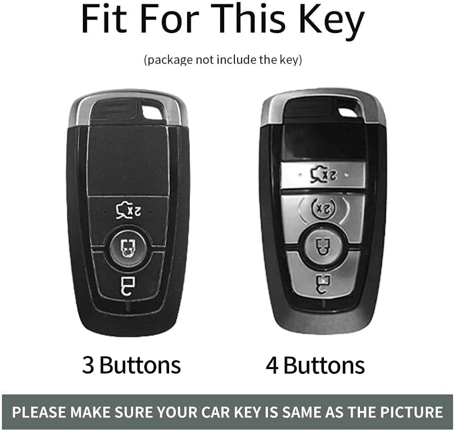 Ontto TPU Car Key Fob Cover Case Fit for Ford Focus Edge Explorer Fusion Mondeo Mustang Raptor Ecosport Ranger F150 F250 F350 Remote Key Shell Holder Bag Keychain Keyring Accessories 4 Buttons Red