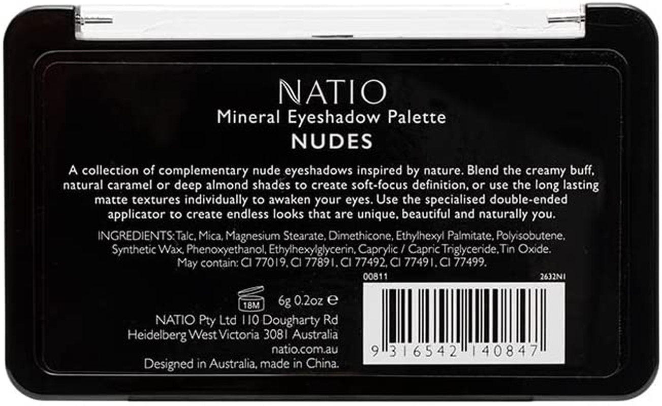 Natio Australia Mineral Eyeshadow Palette Nudes 6G - Matte Neutral Toned Eyeshadows - Purse & Travel Friendly Eyeshadow Palette - Cruelty Free & Vegan image number 4