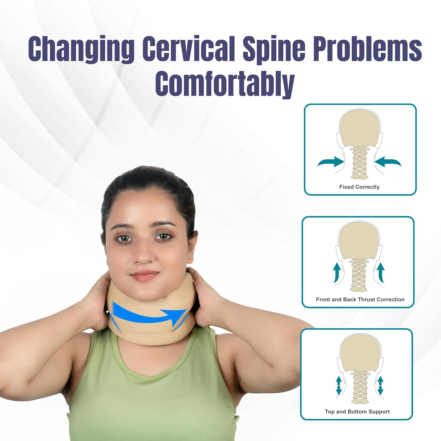 Wonder Care Cervical Collar for Neck Pain Soft Neck Support Brace for Spondylitis Neck Pain Relief for Men & Women Grey (Small: 3"-3.5")